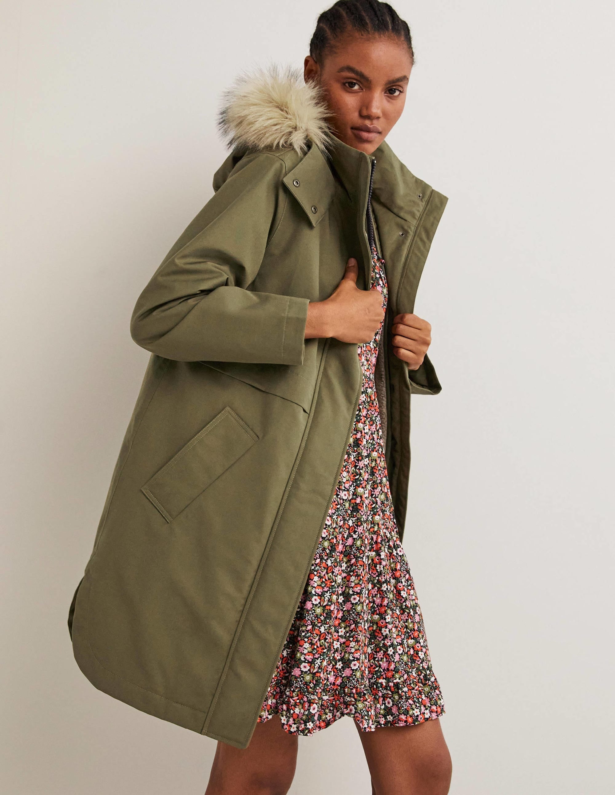Waterproof Borg Lined Parka-Basil Green - Image 4