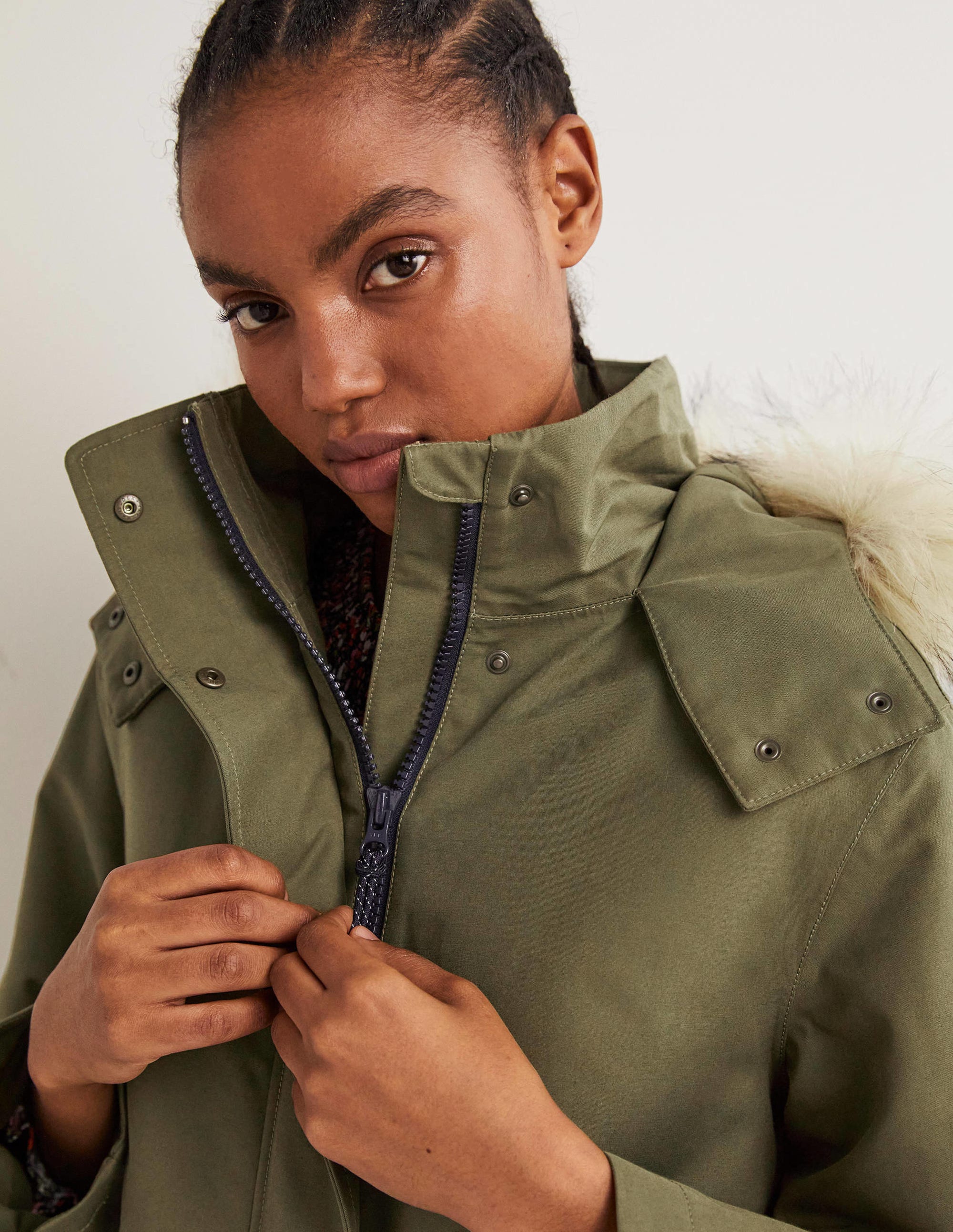 Waterproof Borg Lined Parka-Basil Green - Image 5