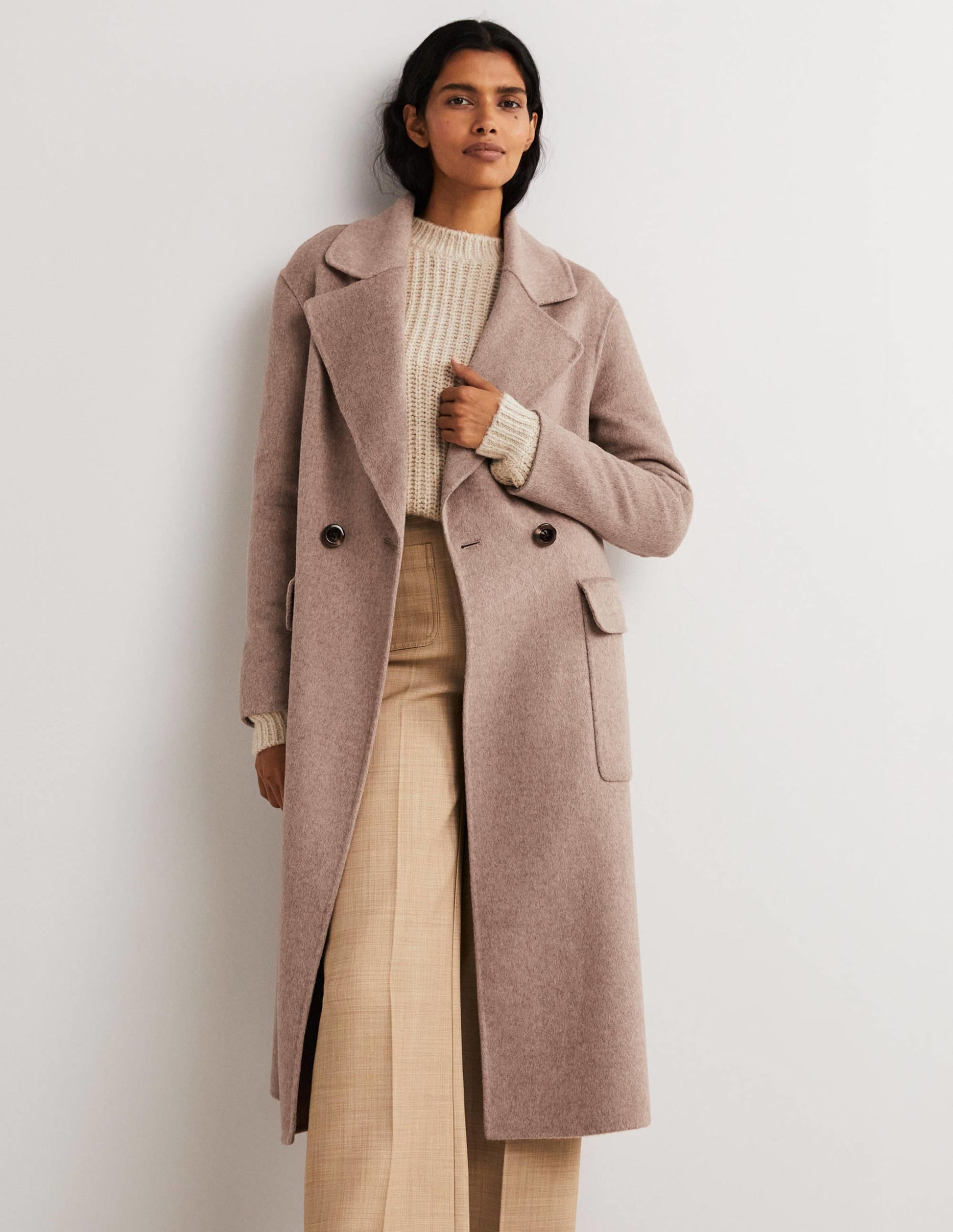 Double Faced Wool Coat-Oatmeal Melange-1