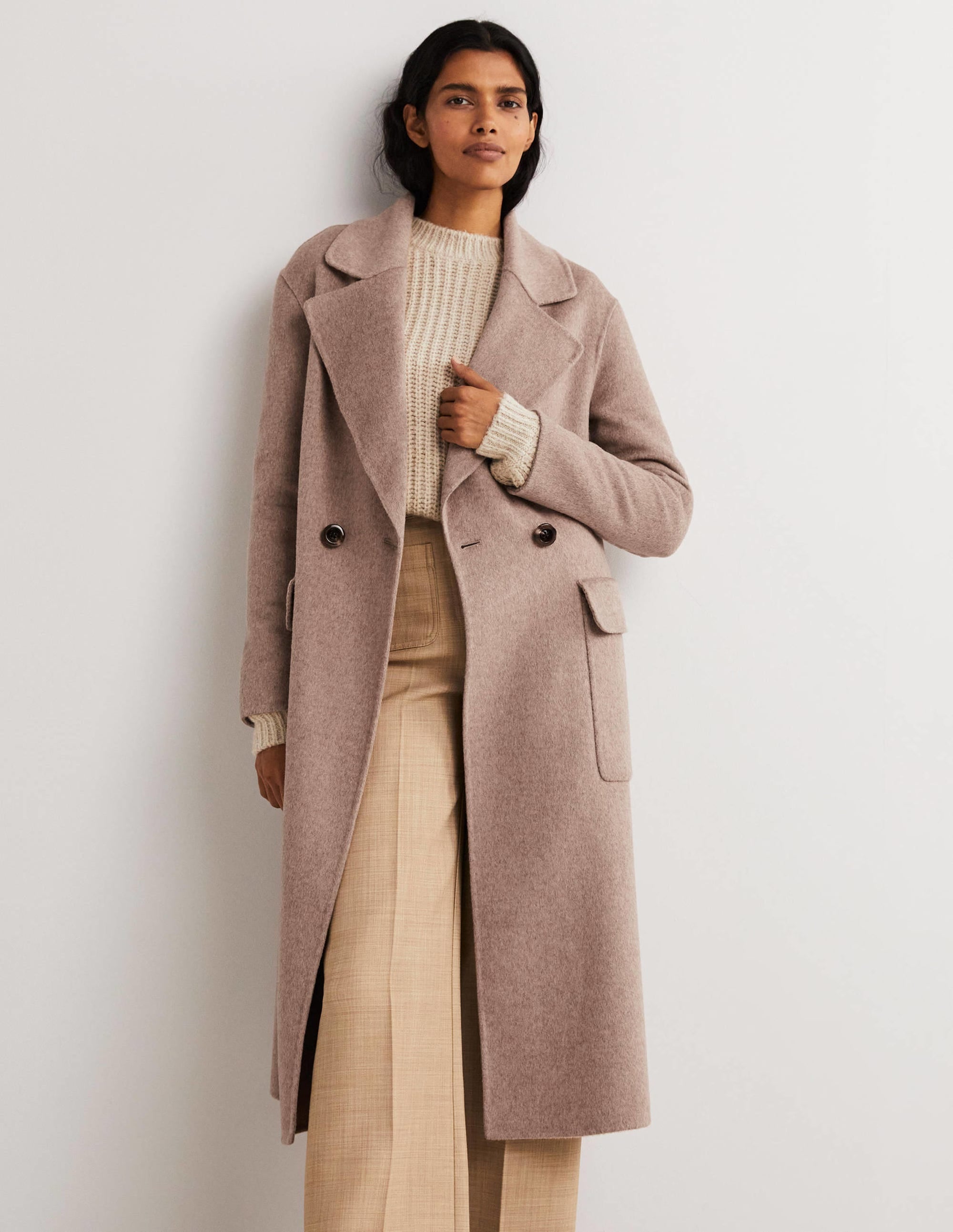 Double Faced Wool Coat-Oatmeal Melange - Image 1