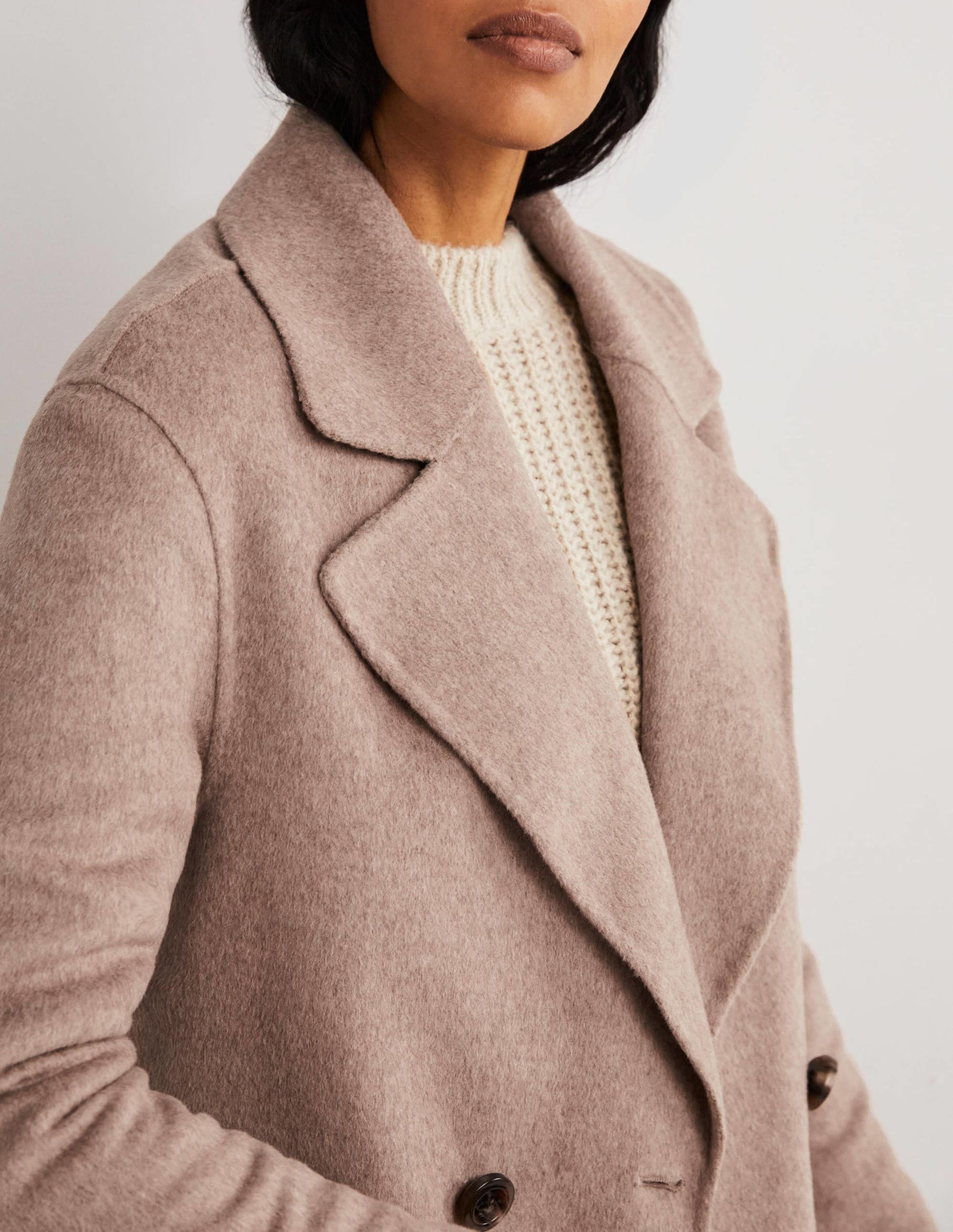 Double Faced Wool Coat-Oatmeal Melange-2