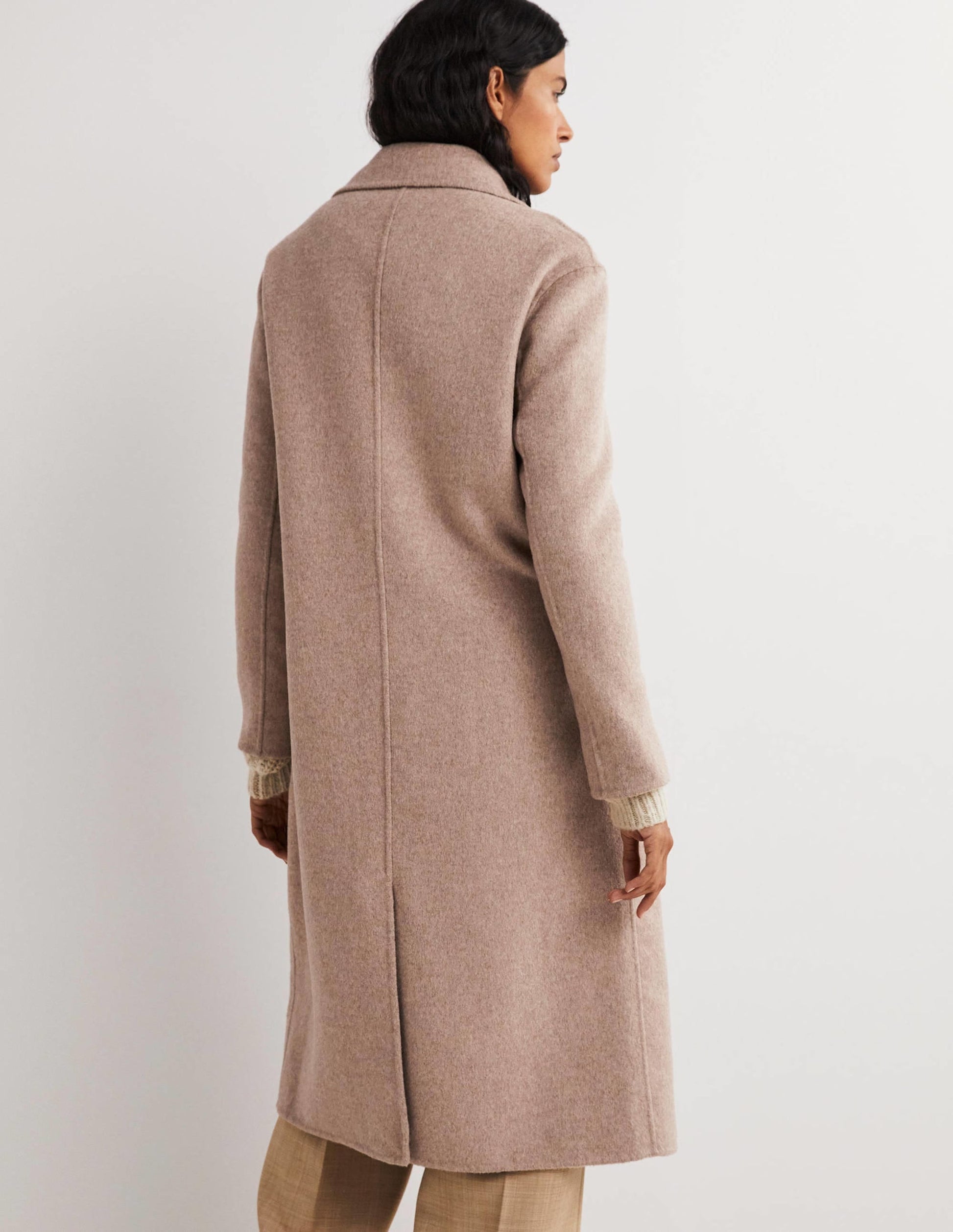 Double Faced Wool Coat-Oatmeal Melange-3