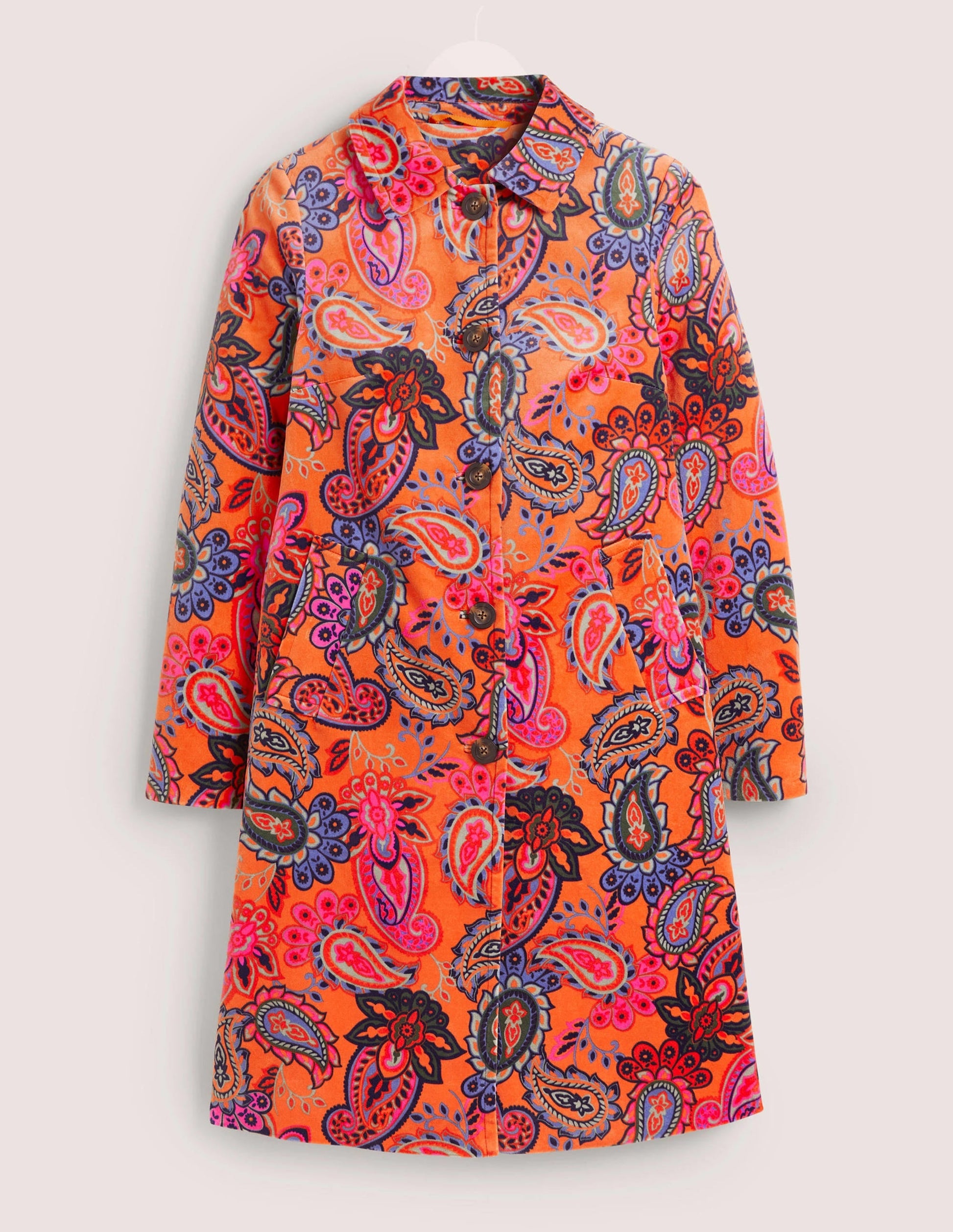 Elizabeth Velvet Coat-Dusty Orange, Paisley Charm-7