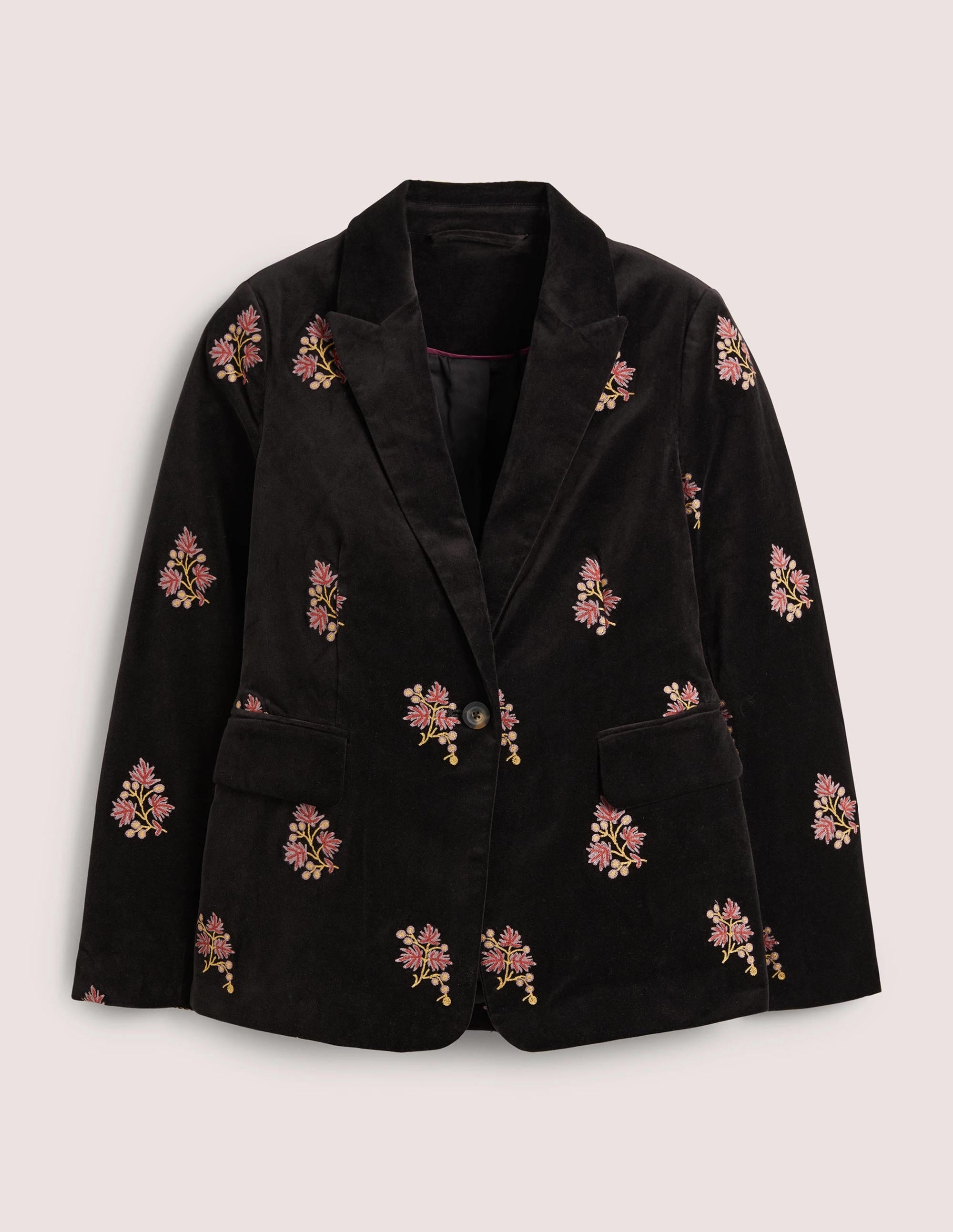 70s Tailored Blazer-Black, Embroidered - Image 9