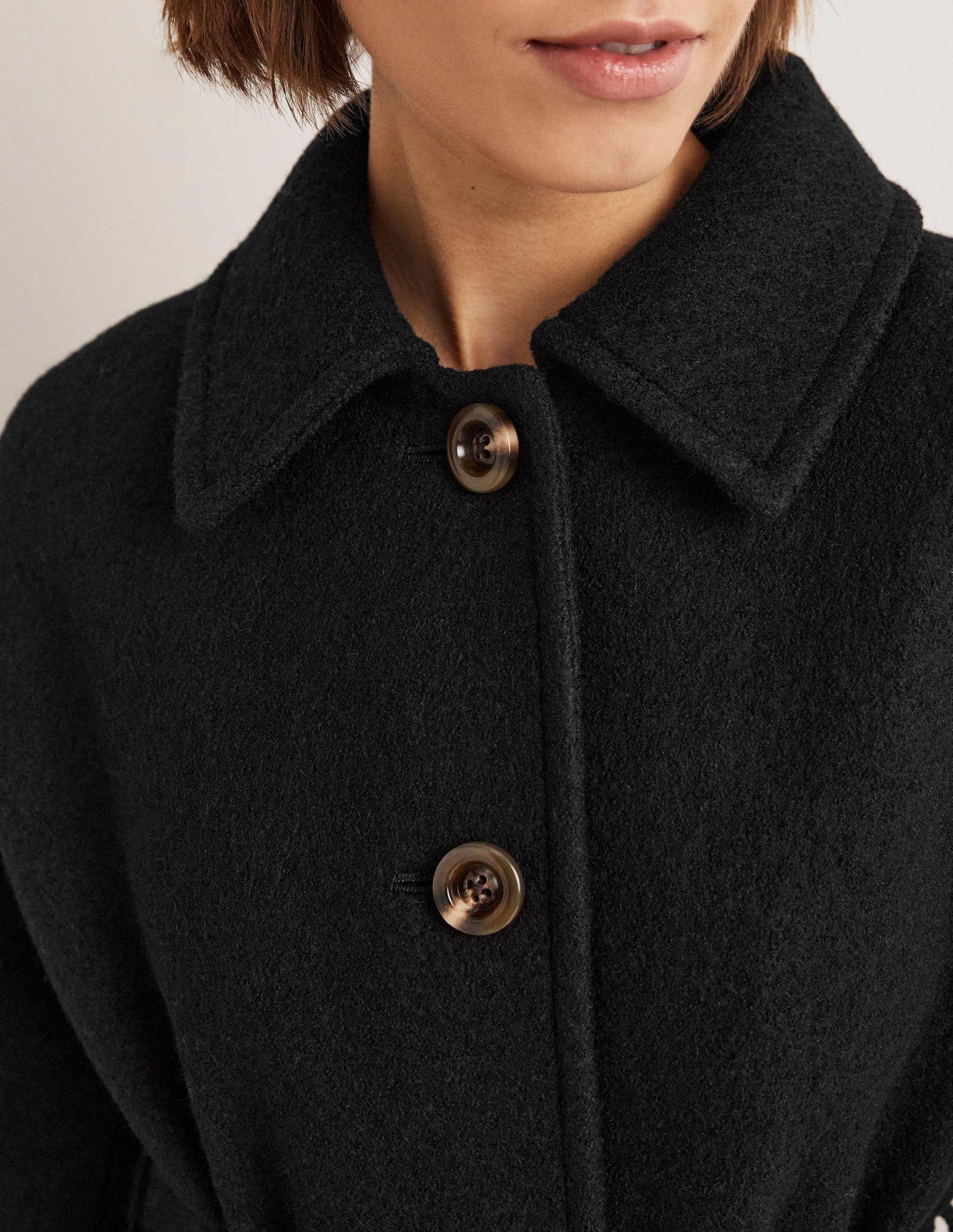 Belted Textured Wool Maxi Coat-Black-2