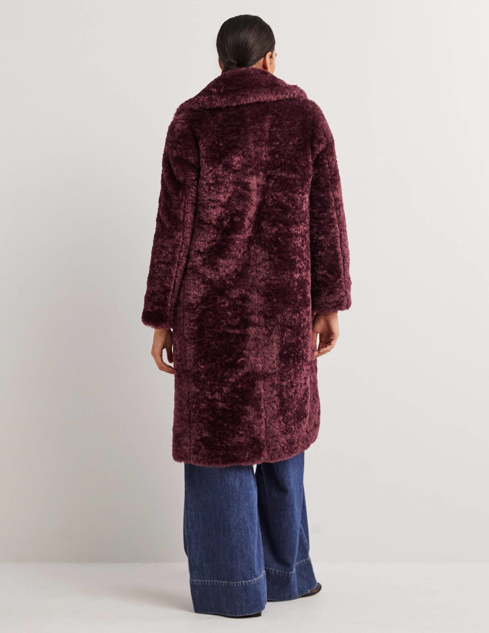 Longline Teddy Coat-Fig - Image 3