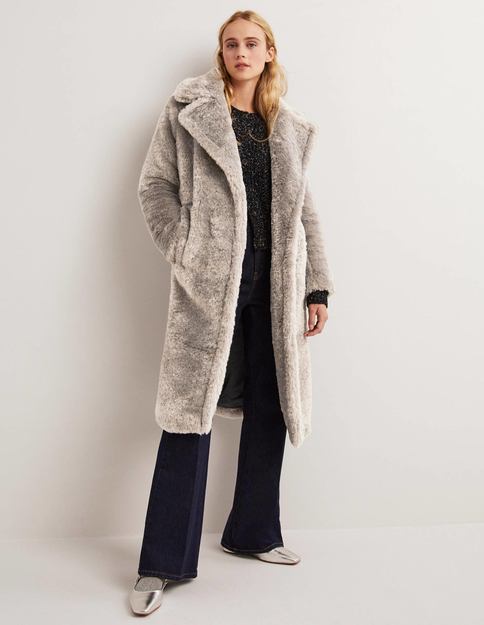 Longline Teddy Coat-Charcoal-1