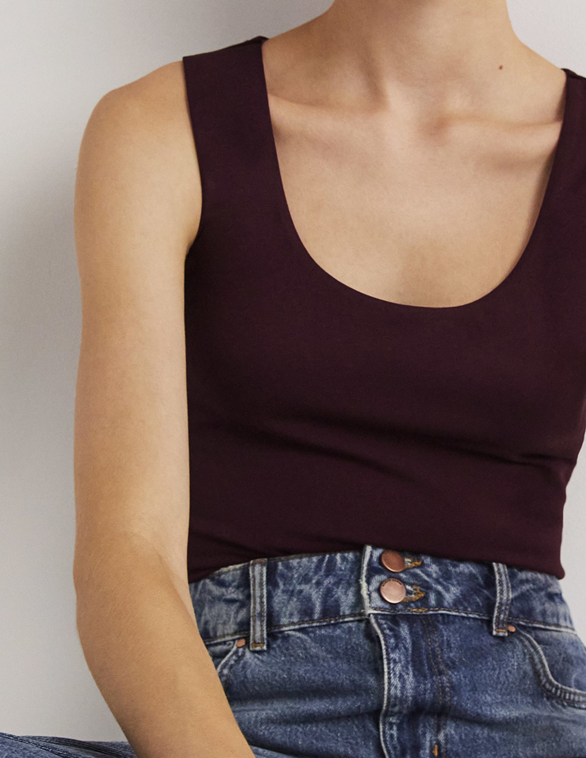 Double Layer Front Vest-Mulled Wine Purple - Image 2