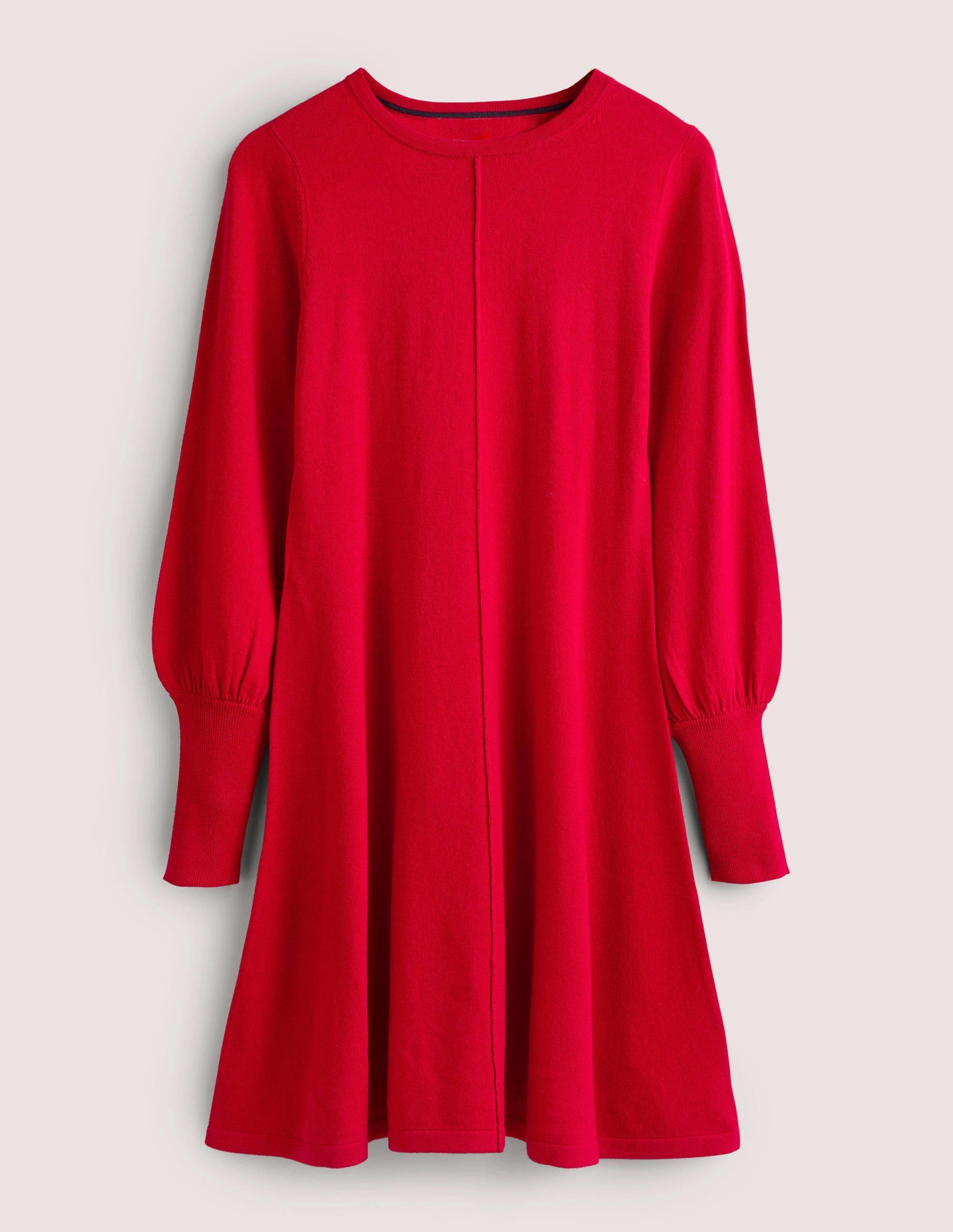 Cuff Detail Knitted Mini Dress-Poinsettia - Image 6