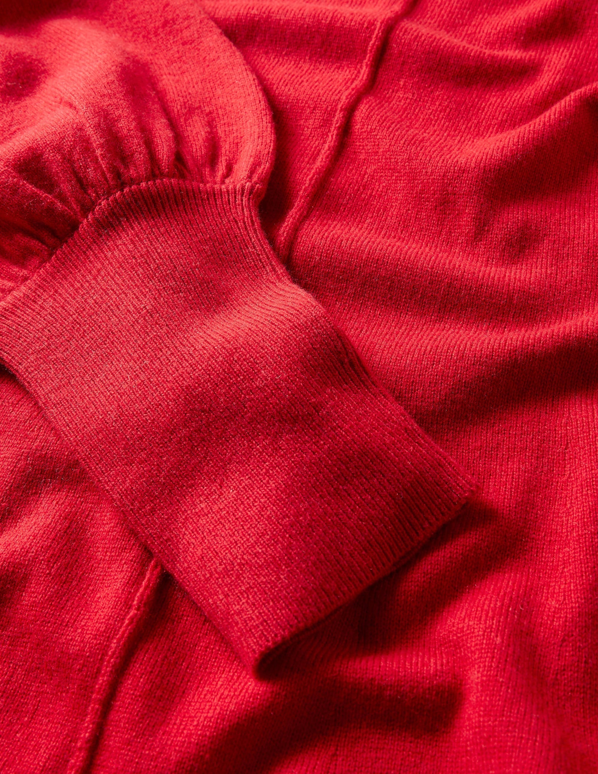 Cuff Detail Knitted Mini Dress-Poinsettia - Image 7