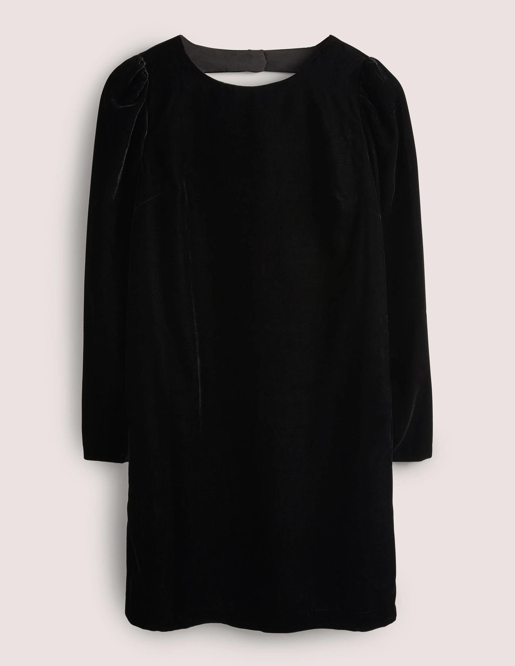 Black Velvet Open Back Mini Dress-Black - Image 7
