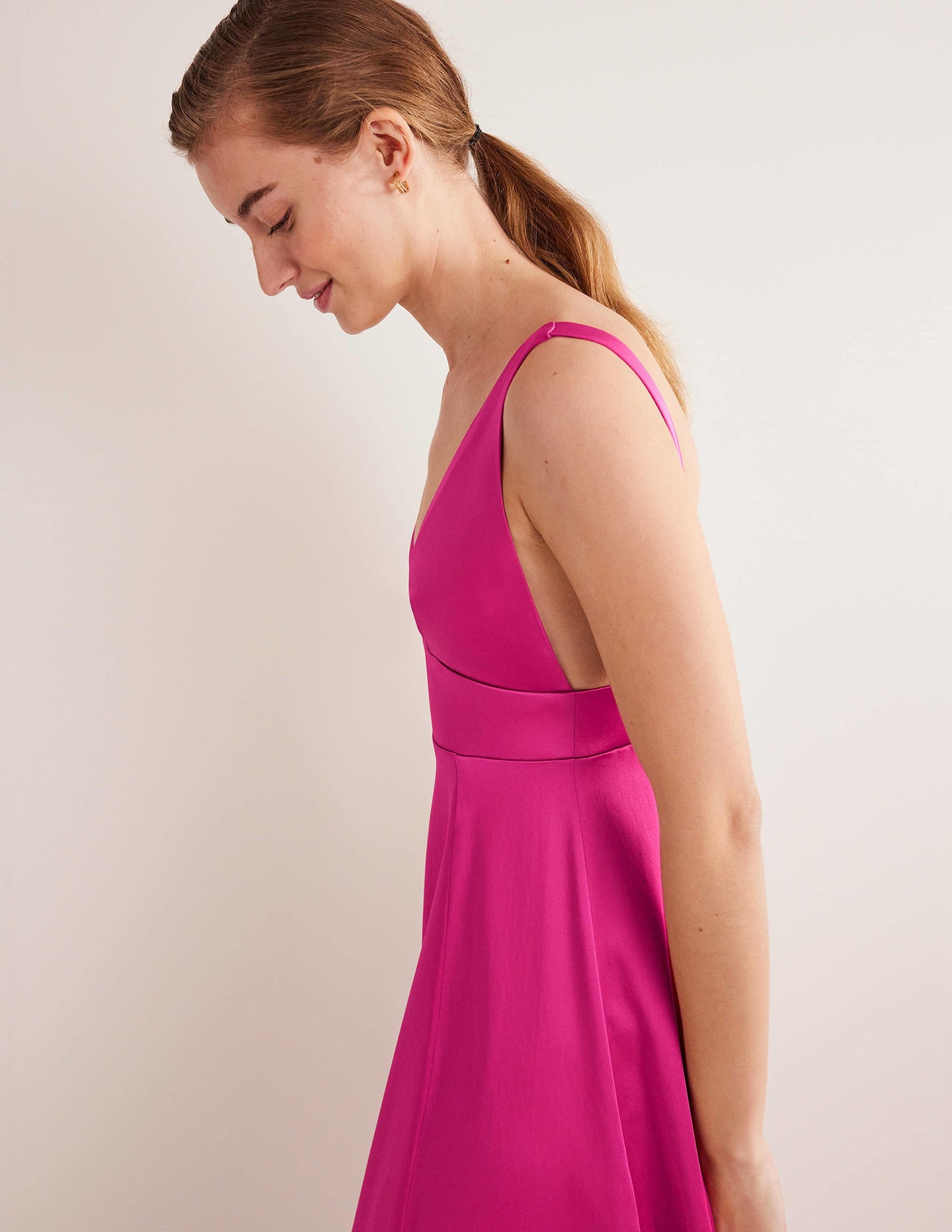Sleeveless Fit and Flare-Wild Watermelon Pink-2