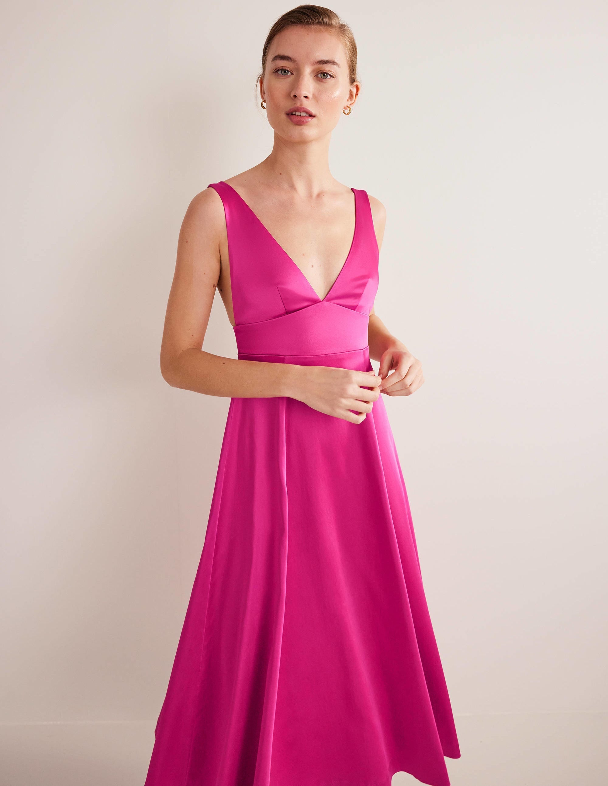 Sleeveless Fit and Flare-Wild Watermelon Pink - Image 4