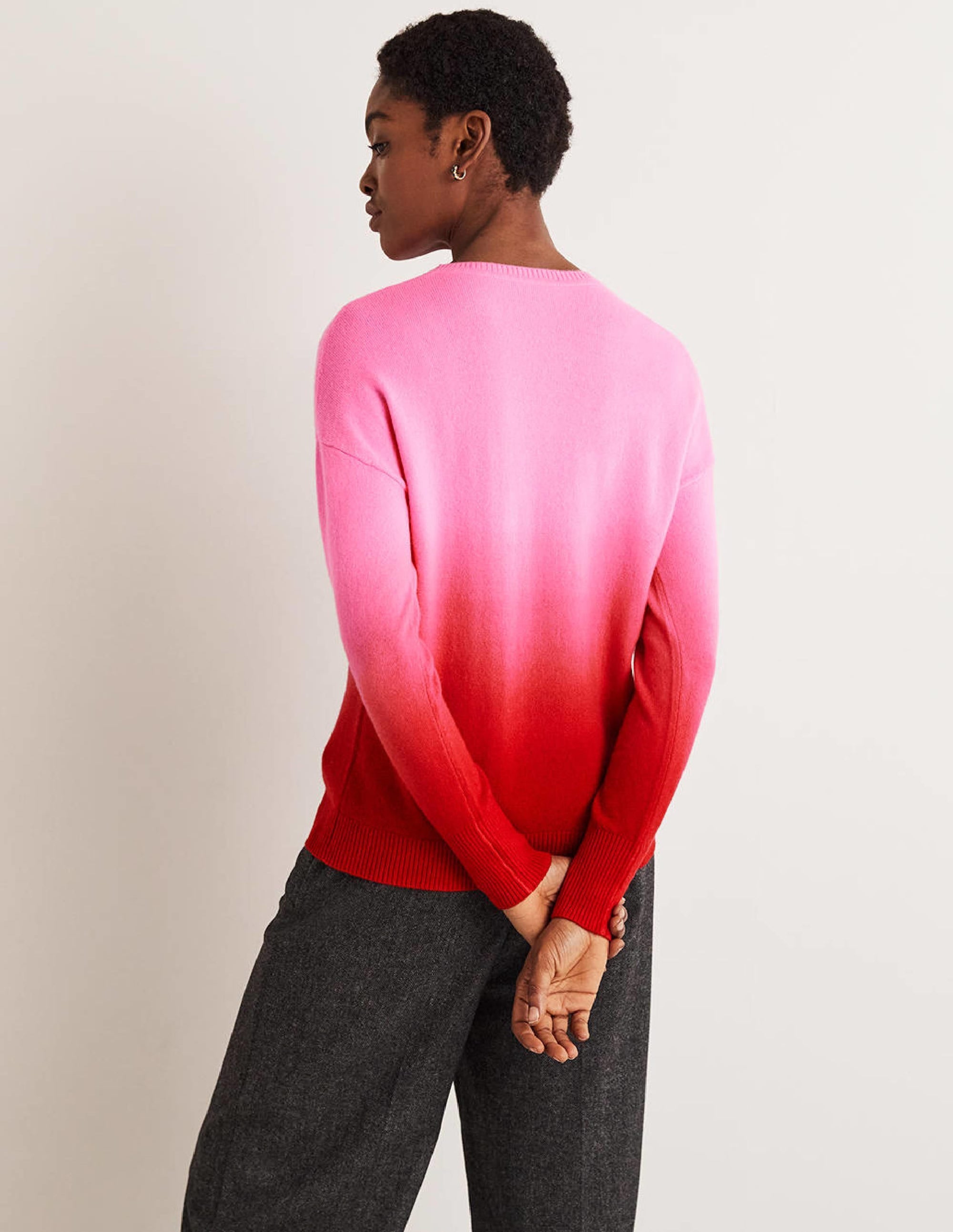 Margot Cashmere Jumper-Pink, Red Ombre - Image 3