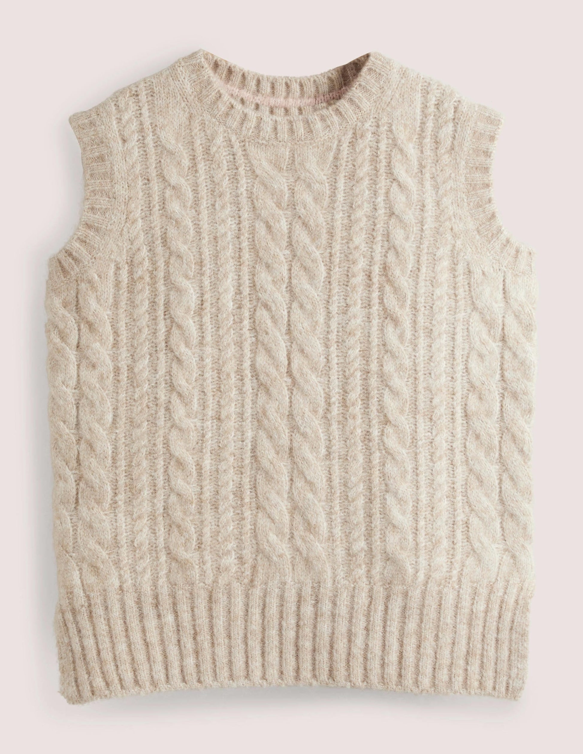 Relaxed Cable Tank Top-Chinchilla Melange-5