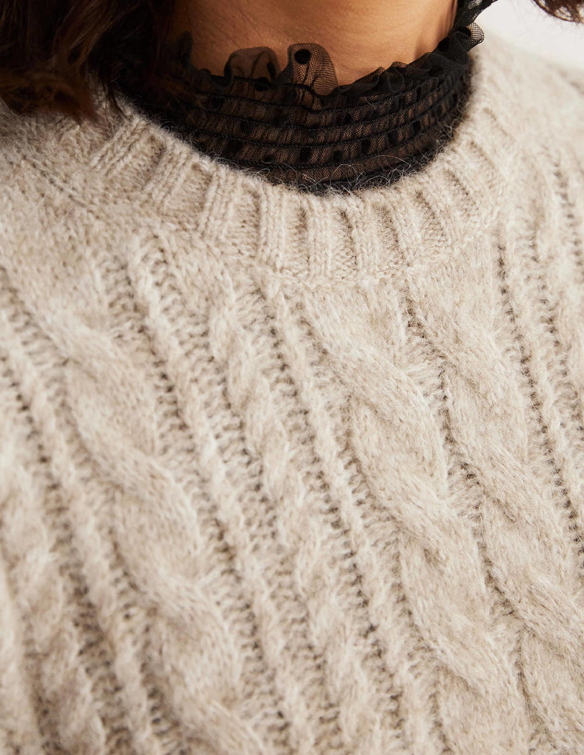 Relaxed Cable Tank Top-Chinchilla Melange-2