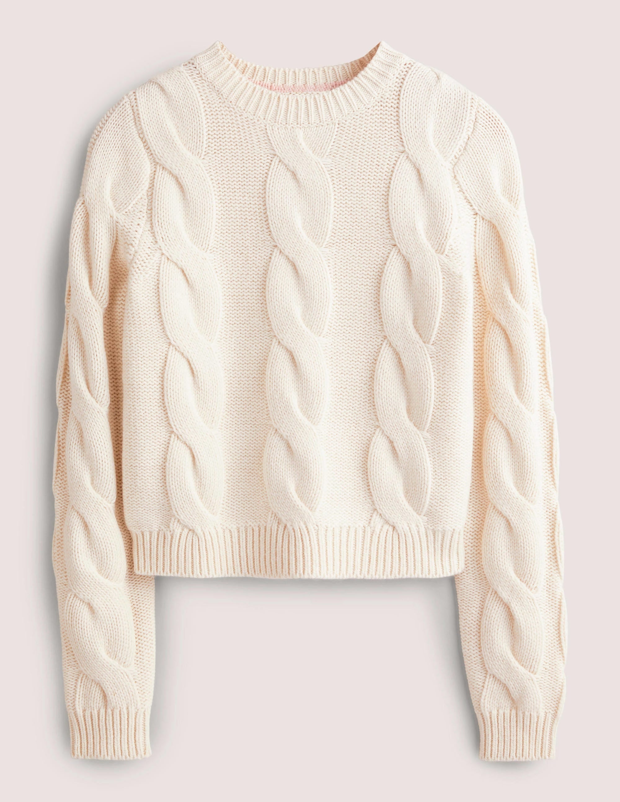 Chunky Cable Jumper-Warm Ivory - Image 6