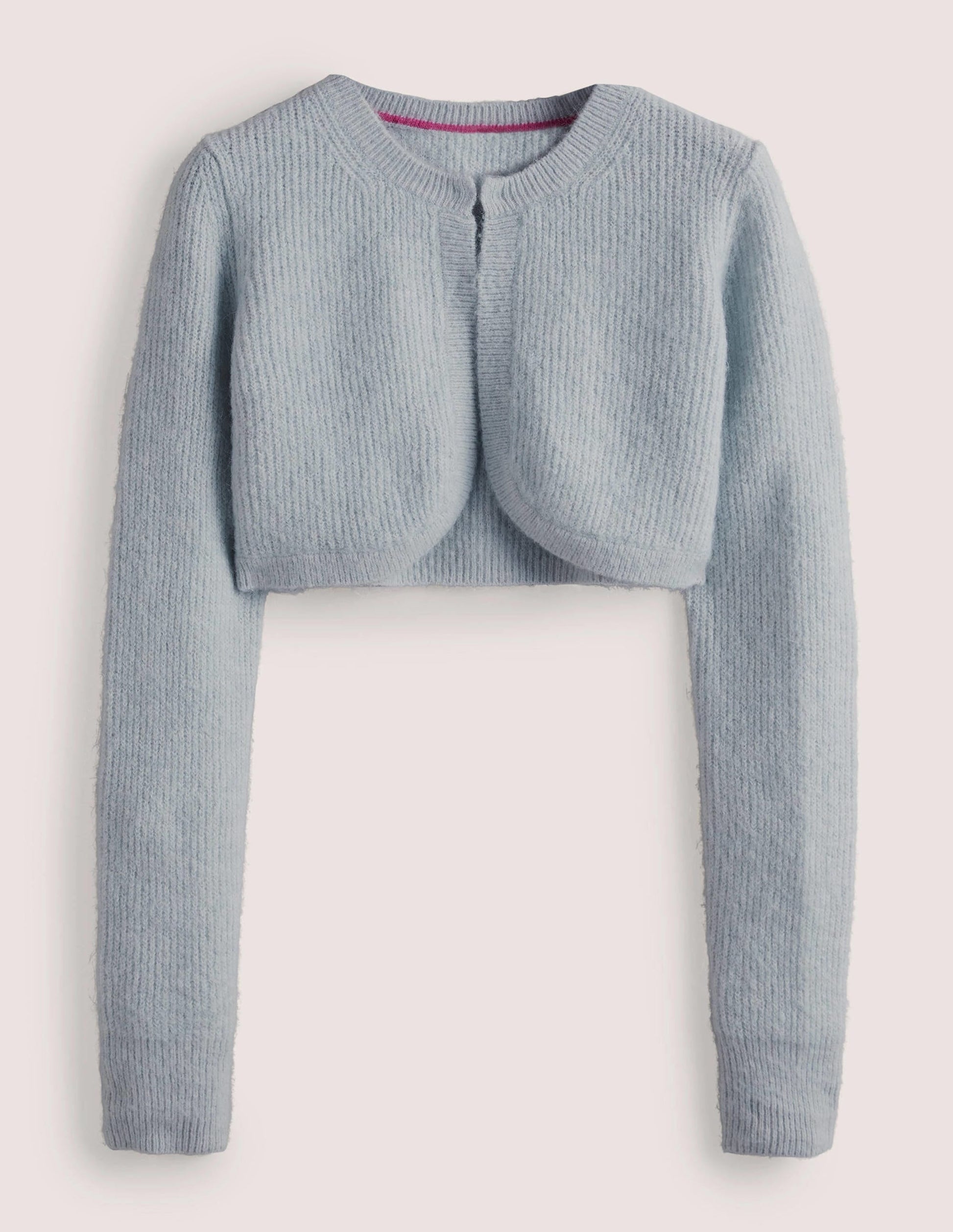 Rib Knit Bolero-Vintage Blue Melange-5
