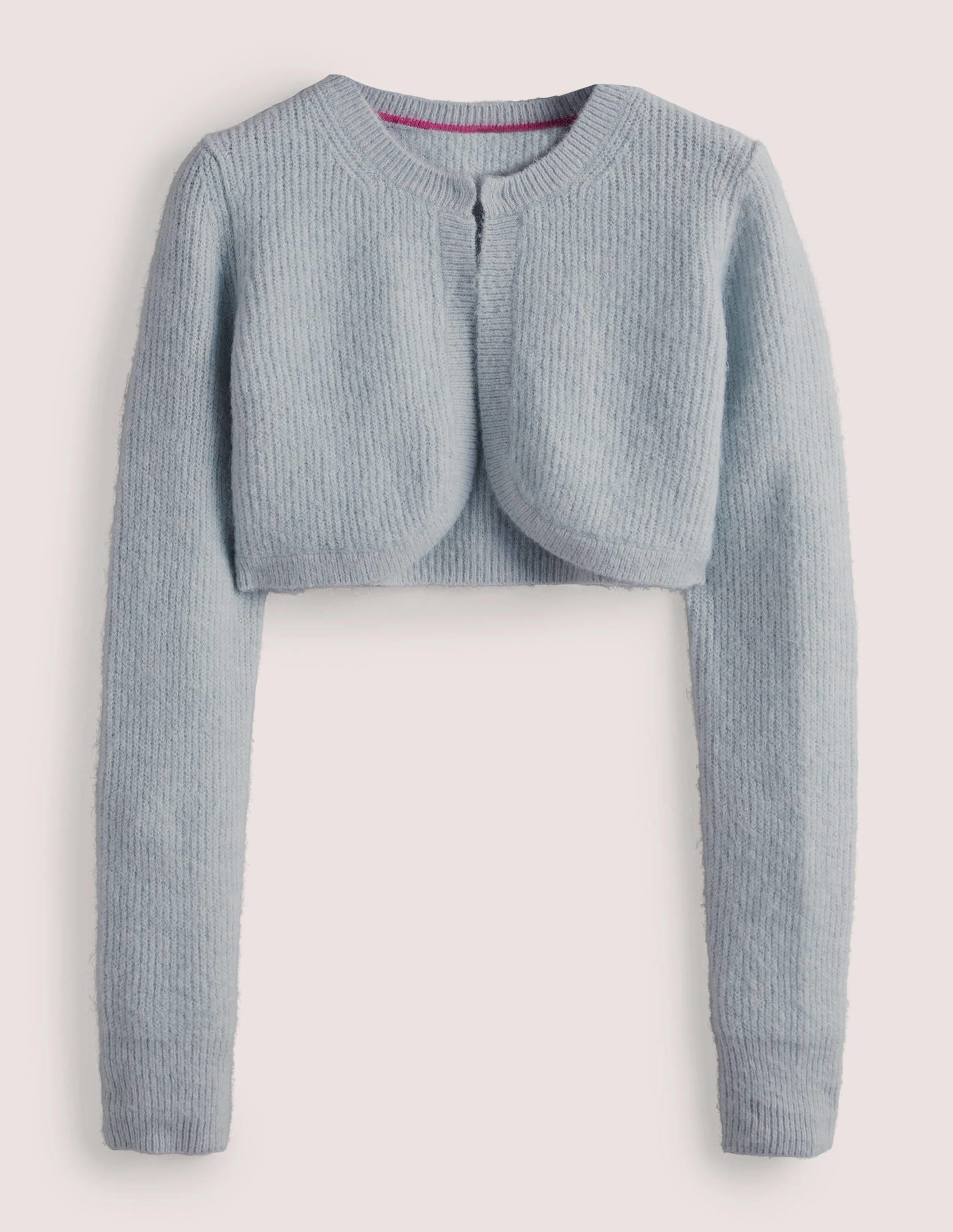 Rib Knit Bolero-Vintage Blue Melange - Image 5