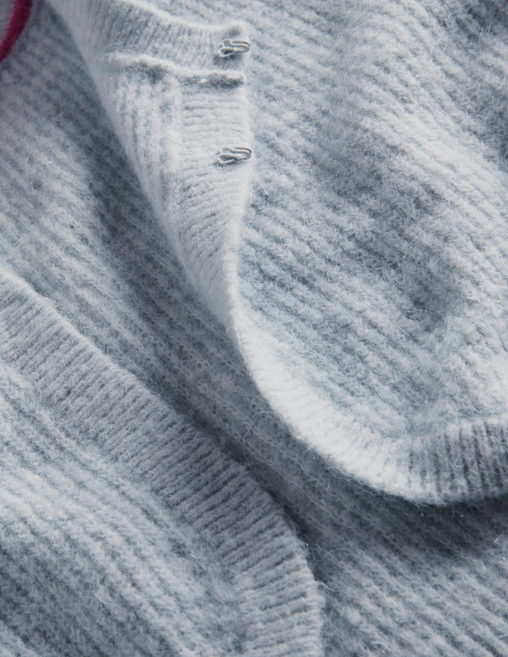 Rib Knit Bolero-Vintage Blue Melange-6