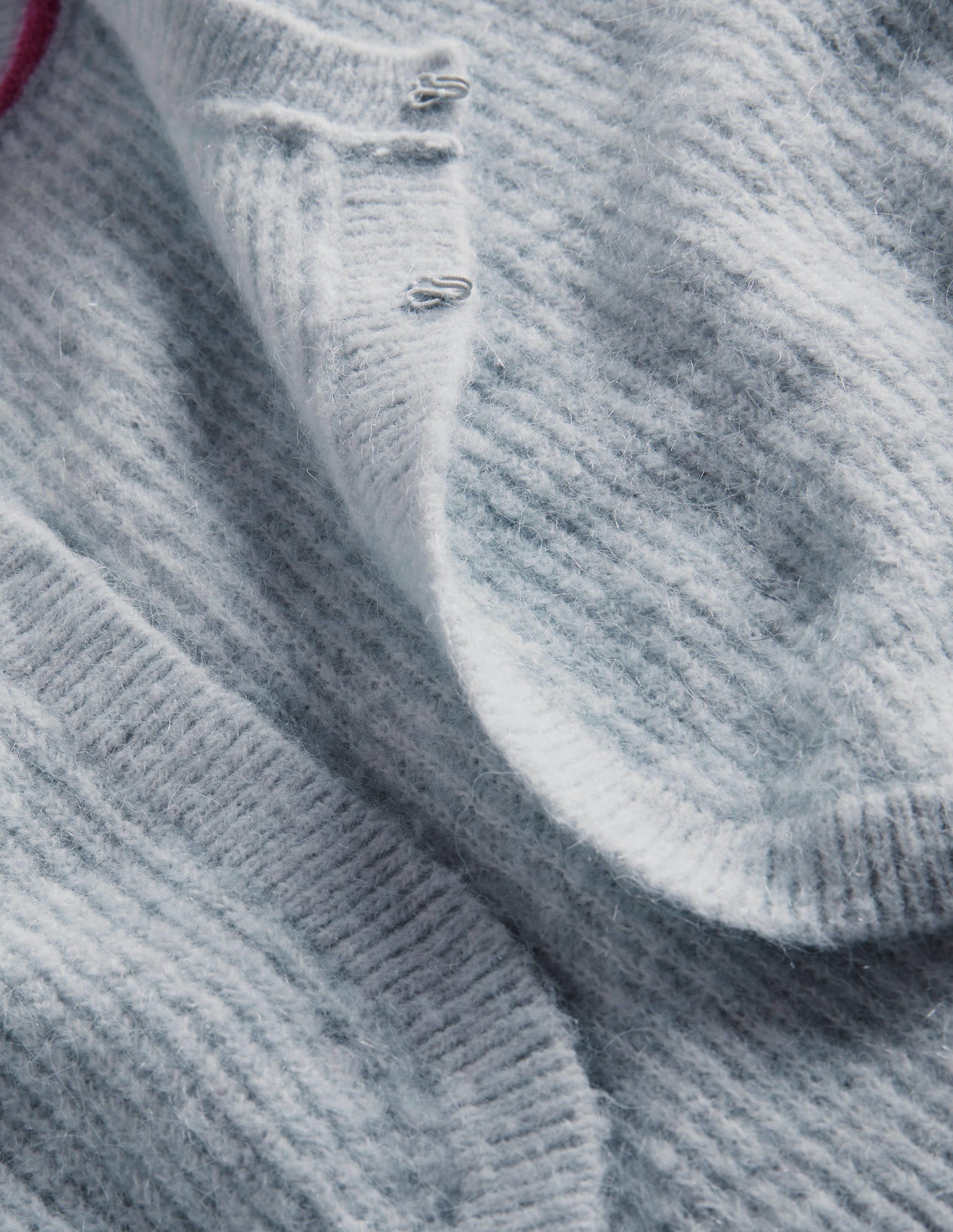 Rib Knit Bolero-Vintage Blue Melange - Image 6