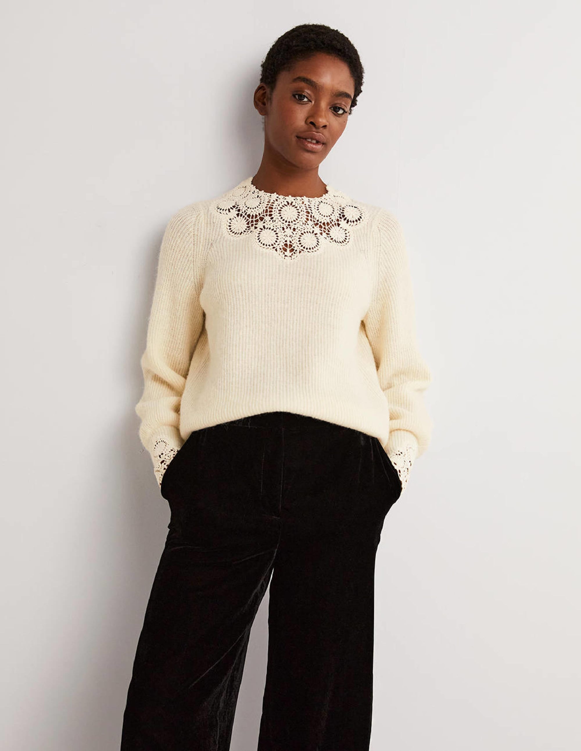 Detail Fluffy Jumper-Warm Ivory Embroidery - Image 1
