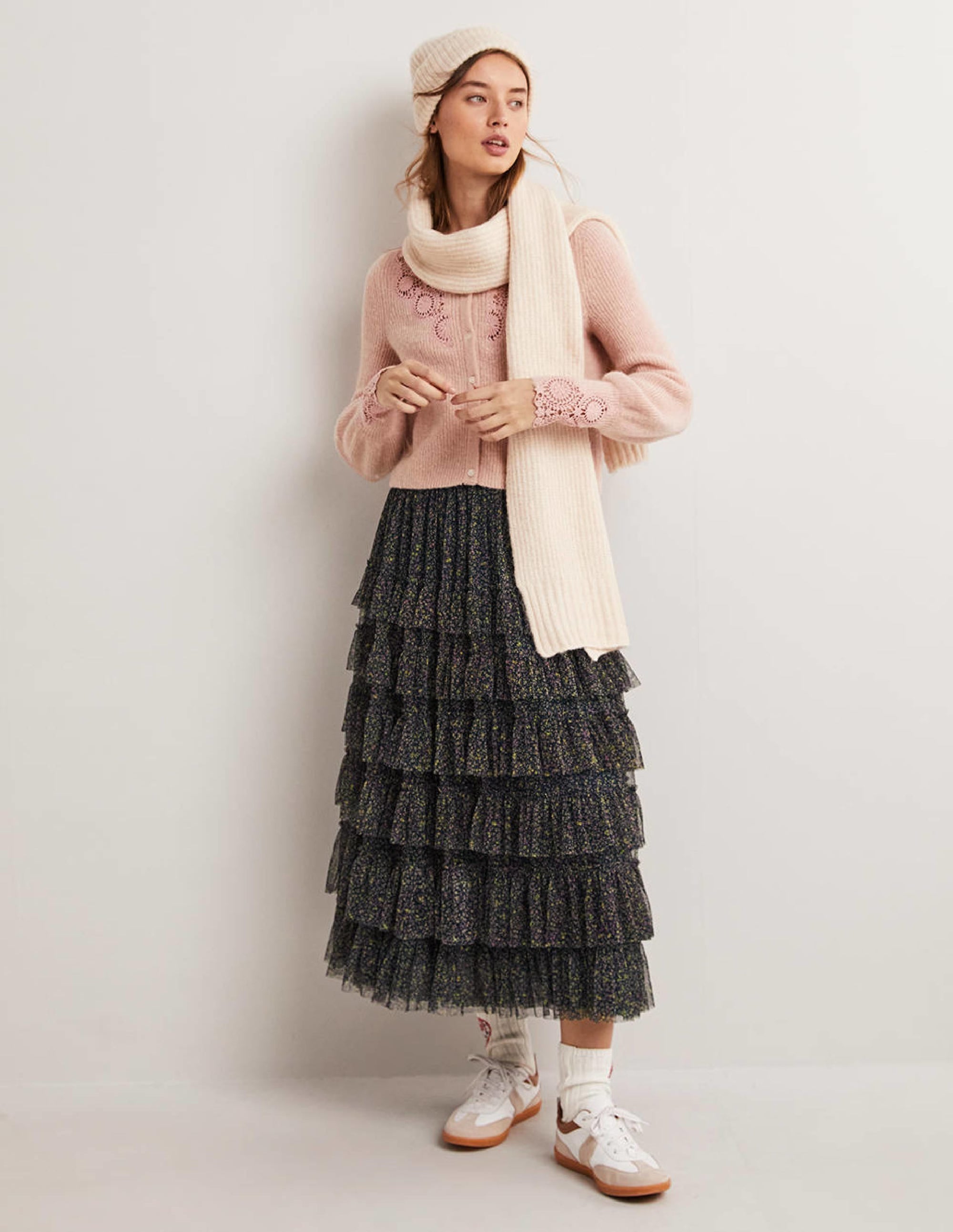 Detail Fluffy Cardigan-Pink Frosting Embroidery - Image 6