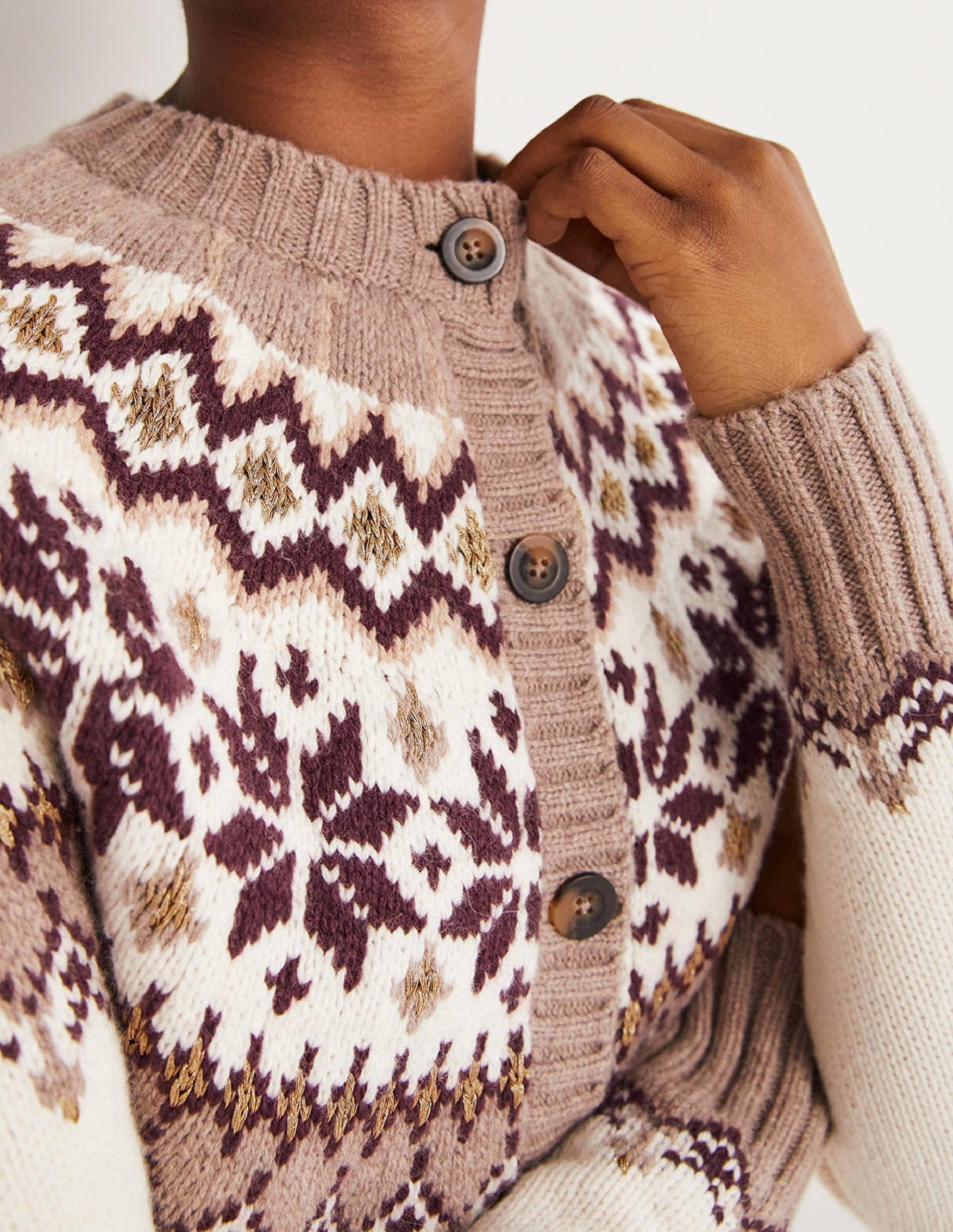 Chunky Fair Isle Cardigan-Warm Ivory Fair Isle-2