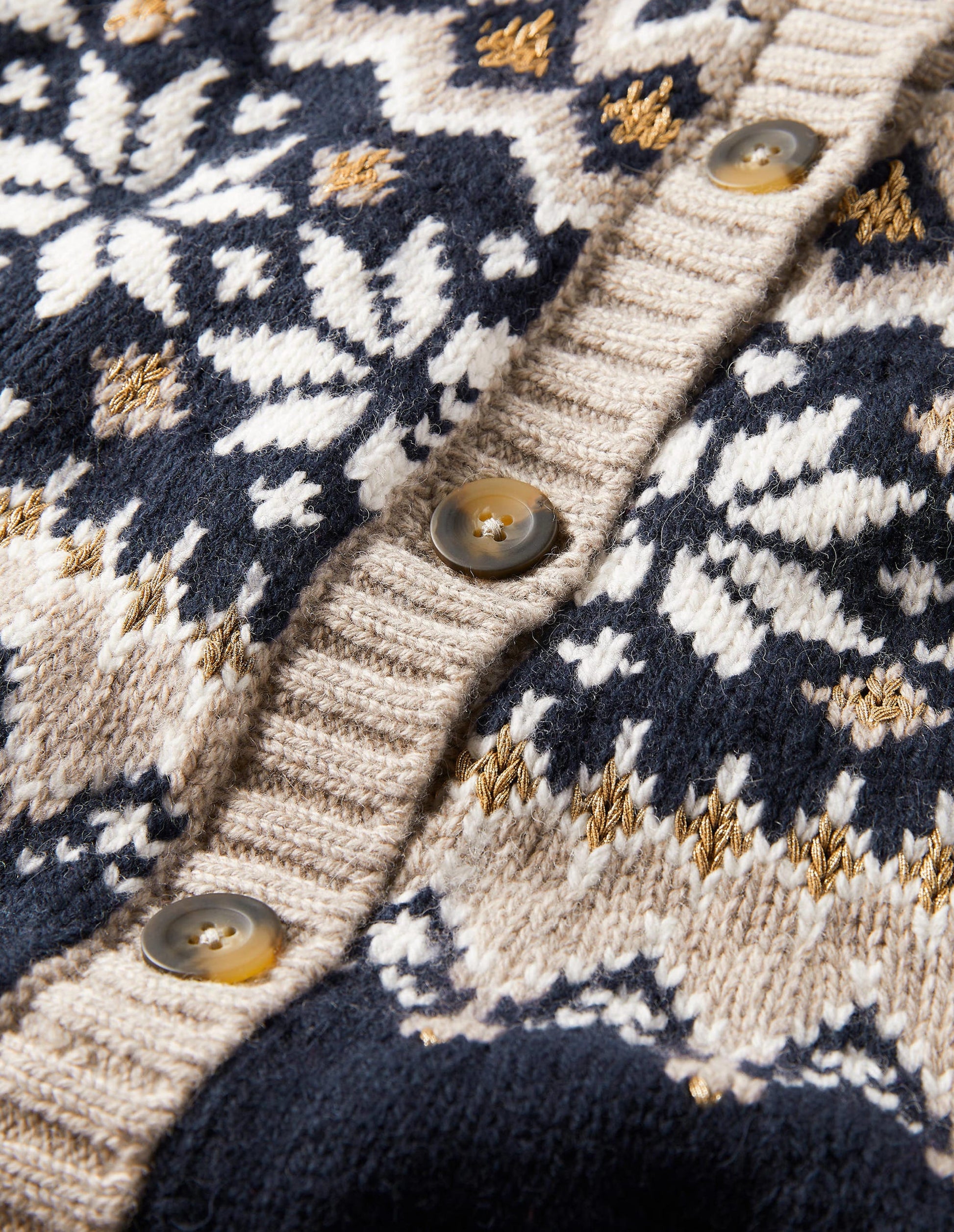 Chunky Fair Isle Cardigan-Navy, Chinchilla Fair Isle-7