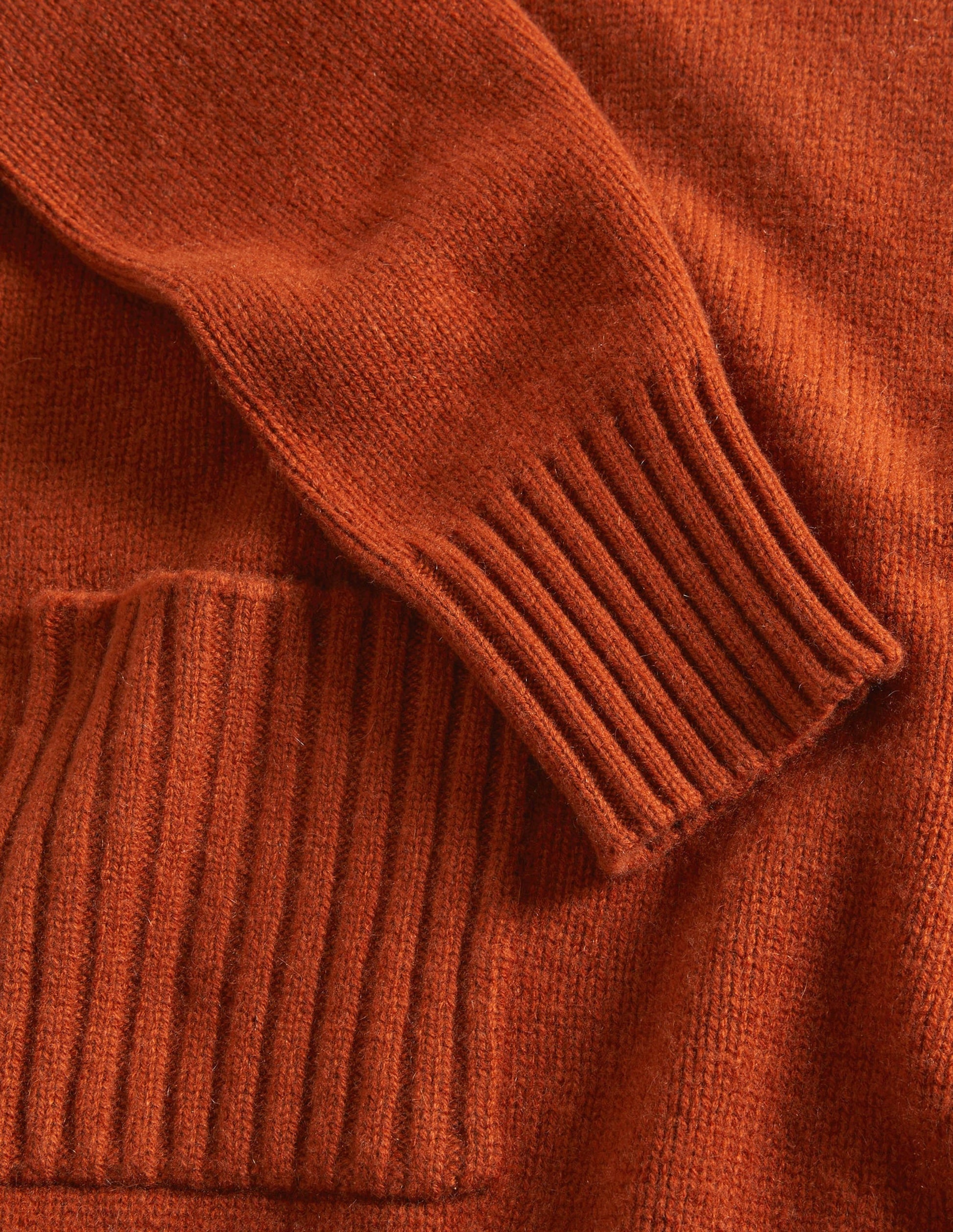 Cashmere High Neck Jumper-Copper Red-6