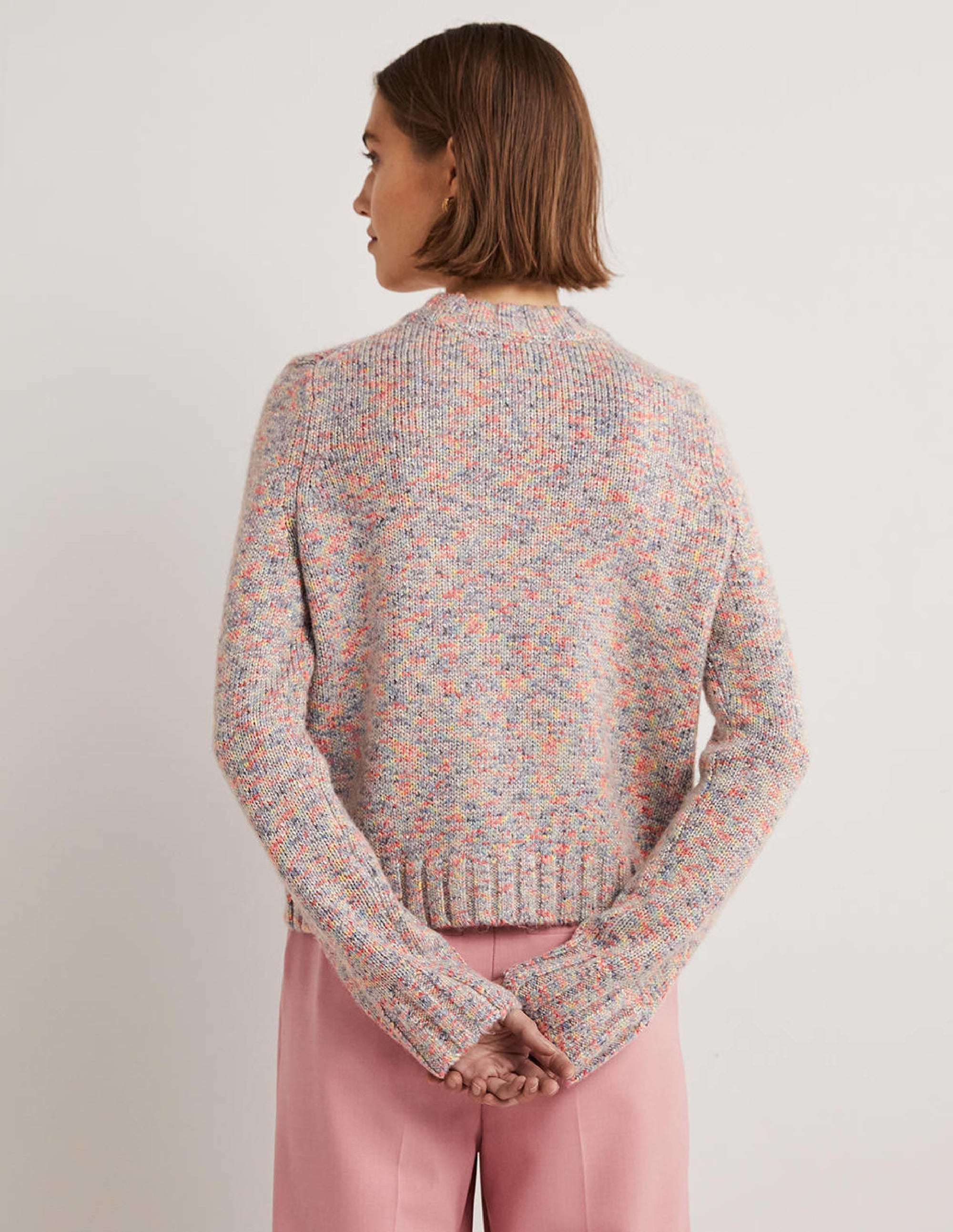 Speckled Fluffy Jumper-Grey Melange - Image 3