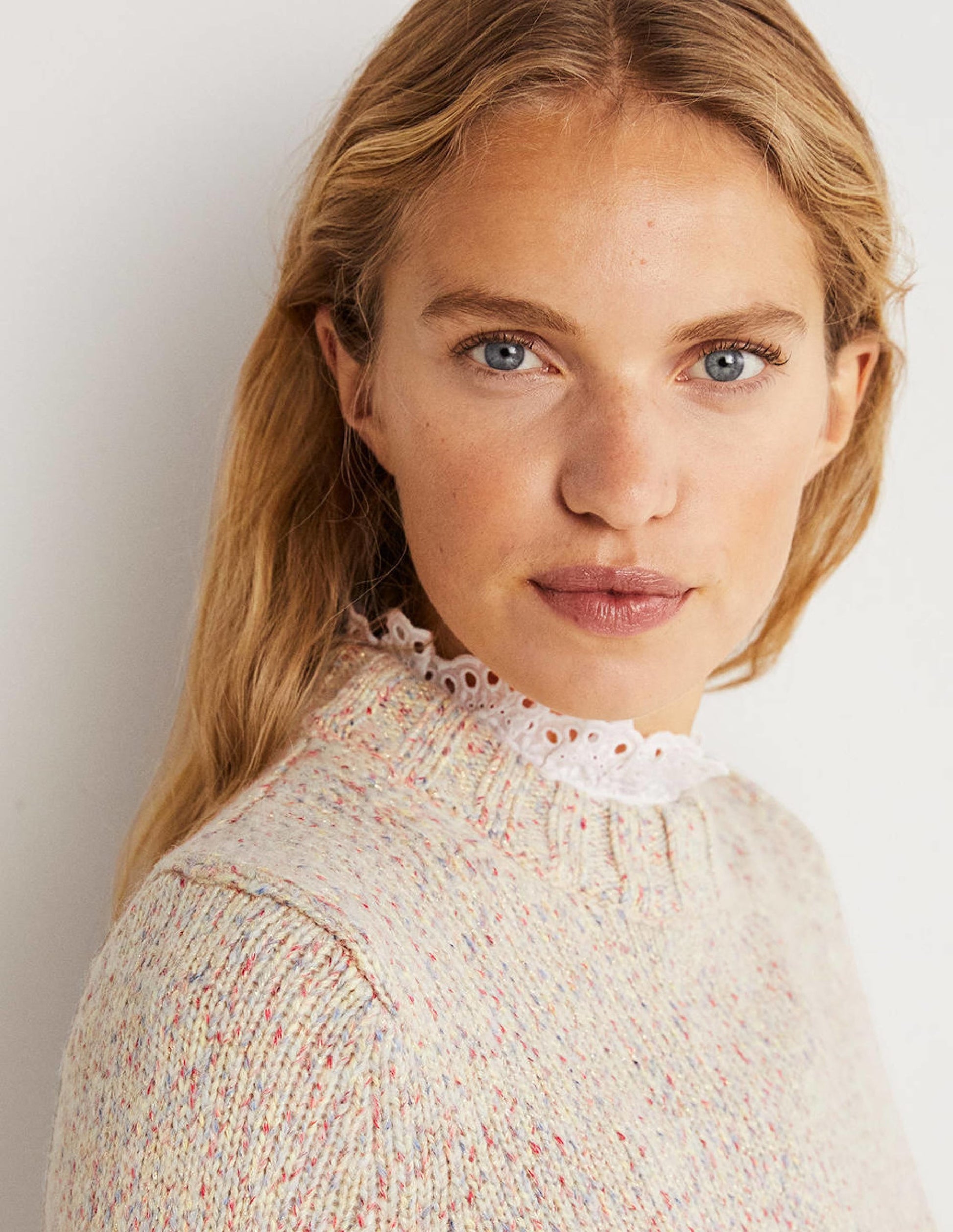 Speckled Fluffy Jumper-Ivory-2