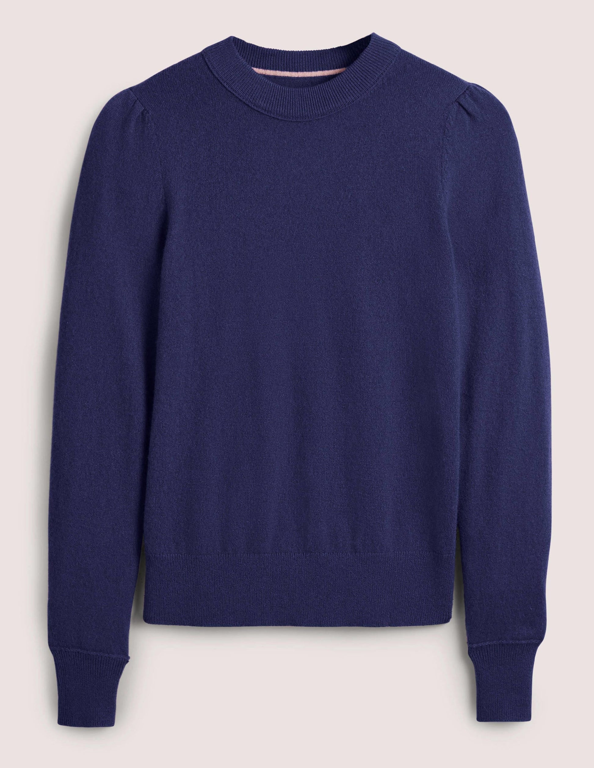 Cashmere Puff Shoulder Jumper-Navy-6
