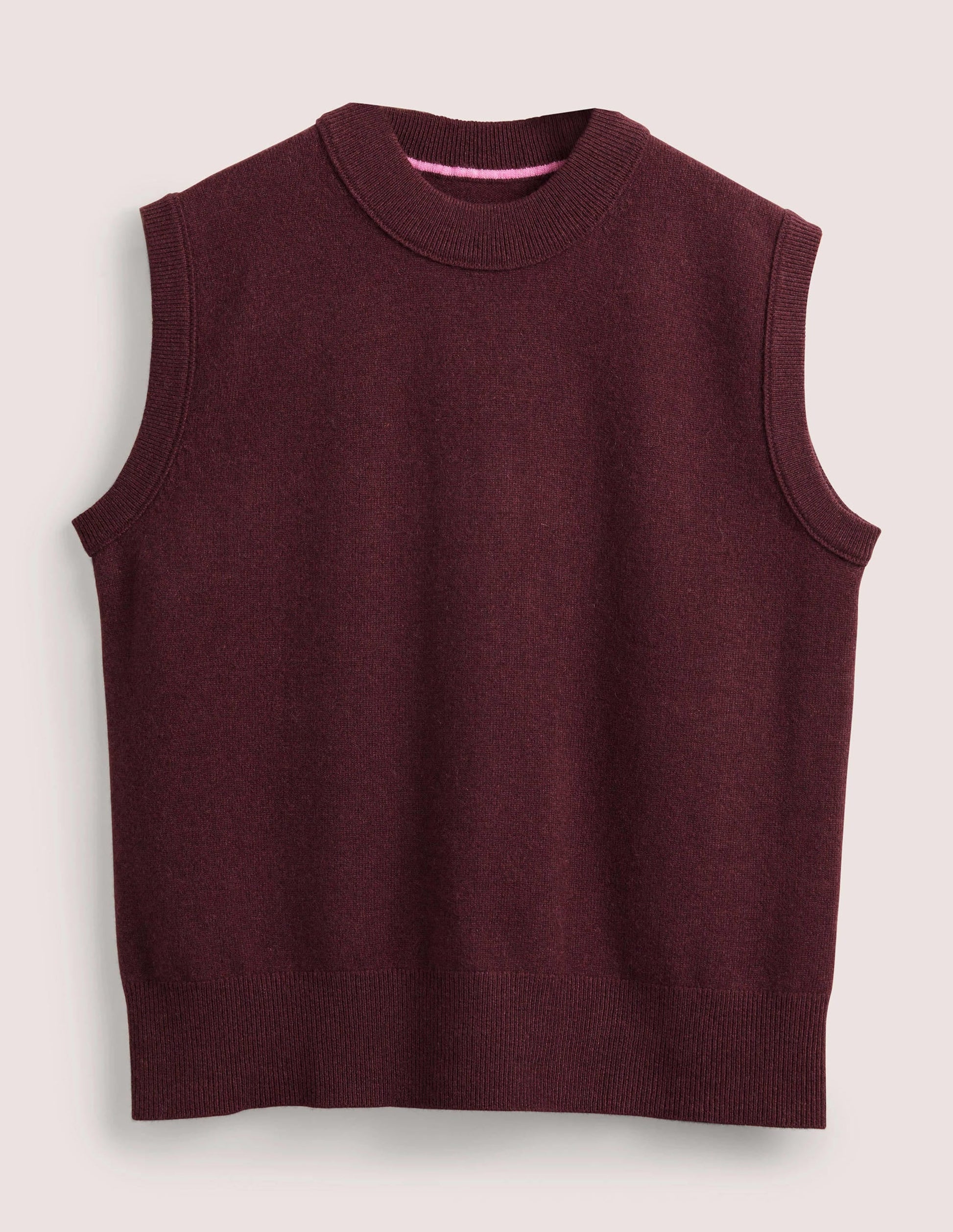 Cashmere Crew Neck Tank-Mulled Wine Melange-7