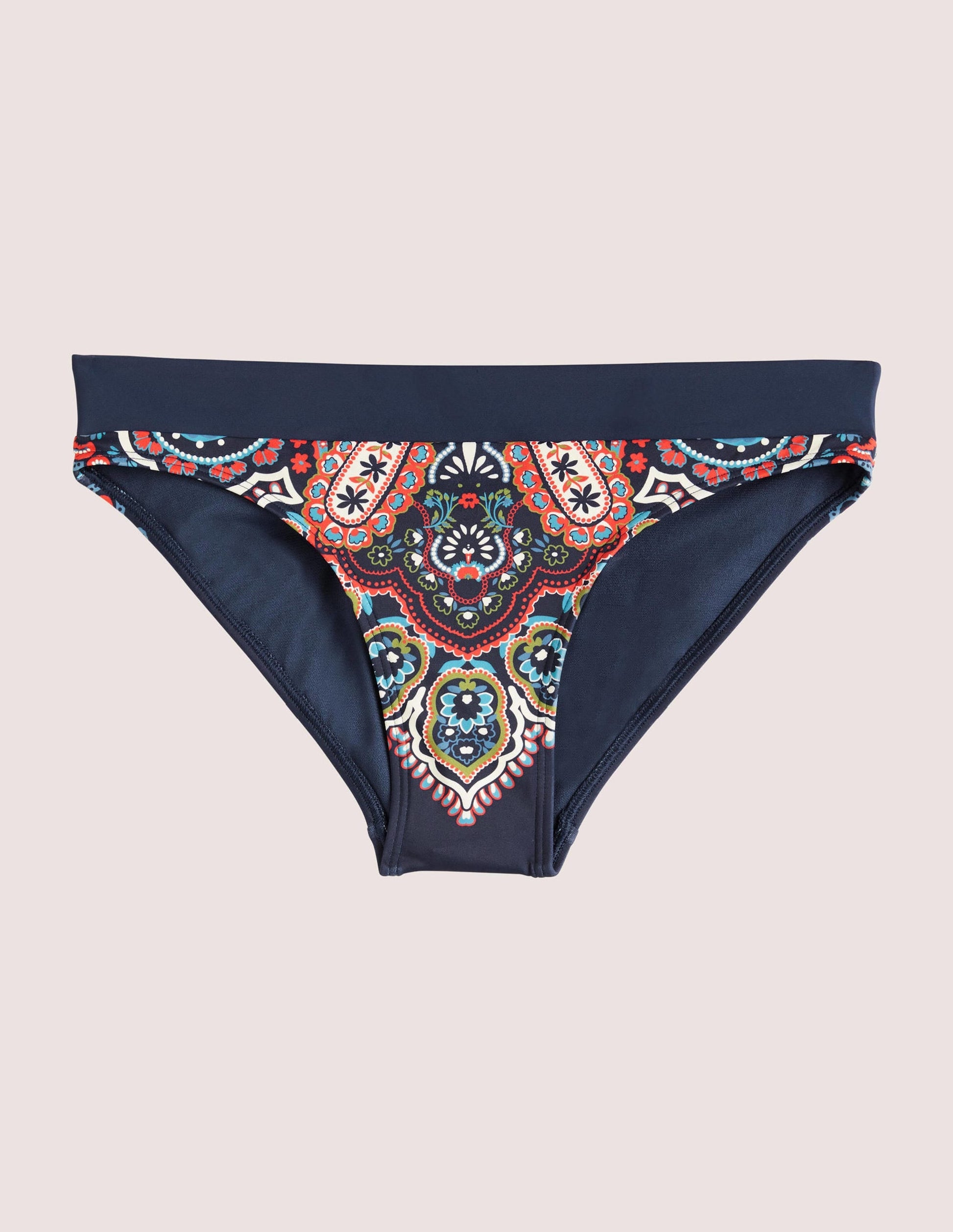 Ithaca Panel Bikini Bottoms-French Navy, Botanic Paisley-5
