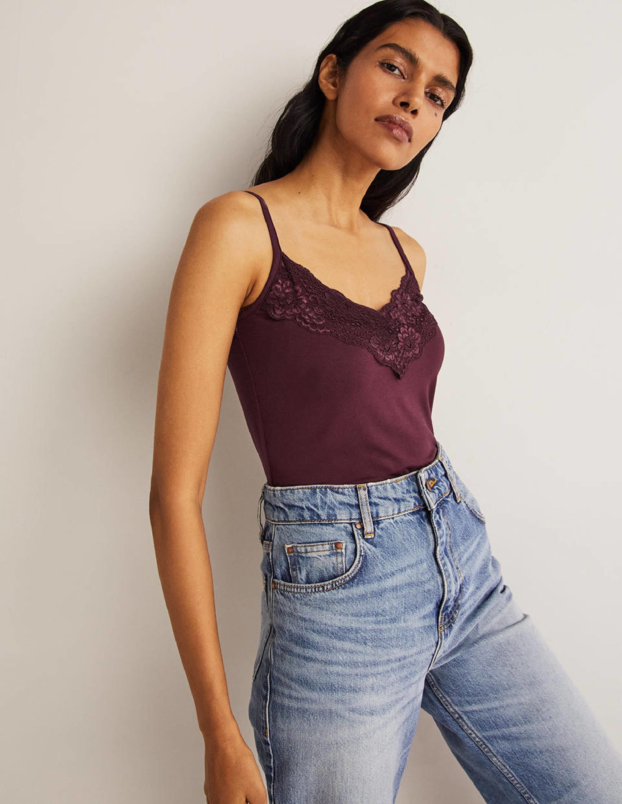 Lace Cami Top-Berry - Image 1