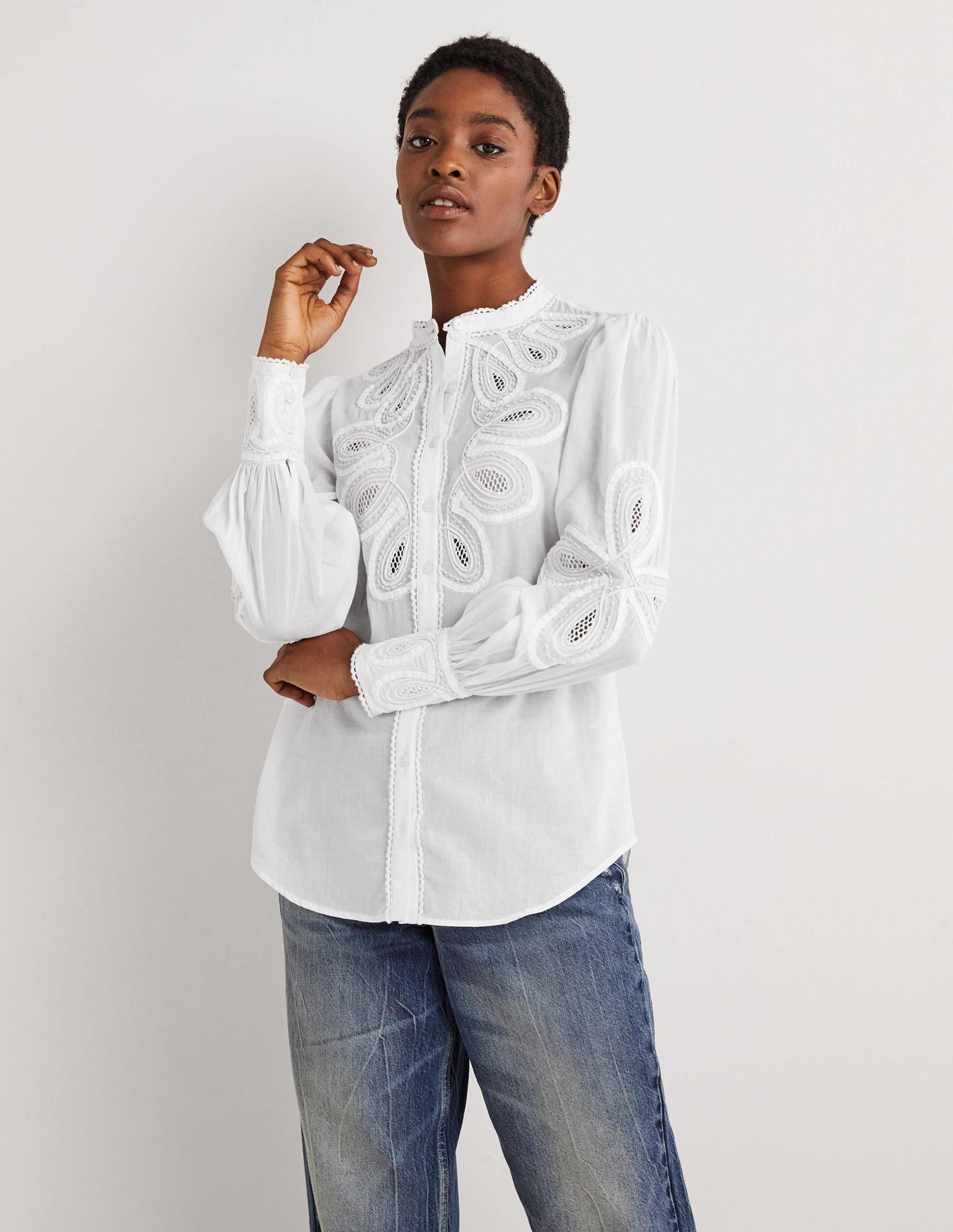 Embroidered Shirt-White - Image 1