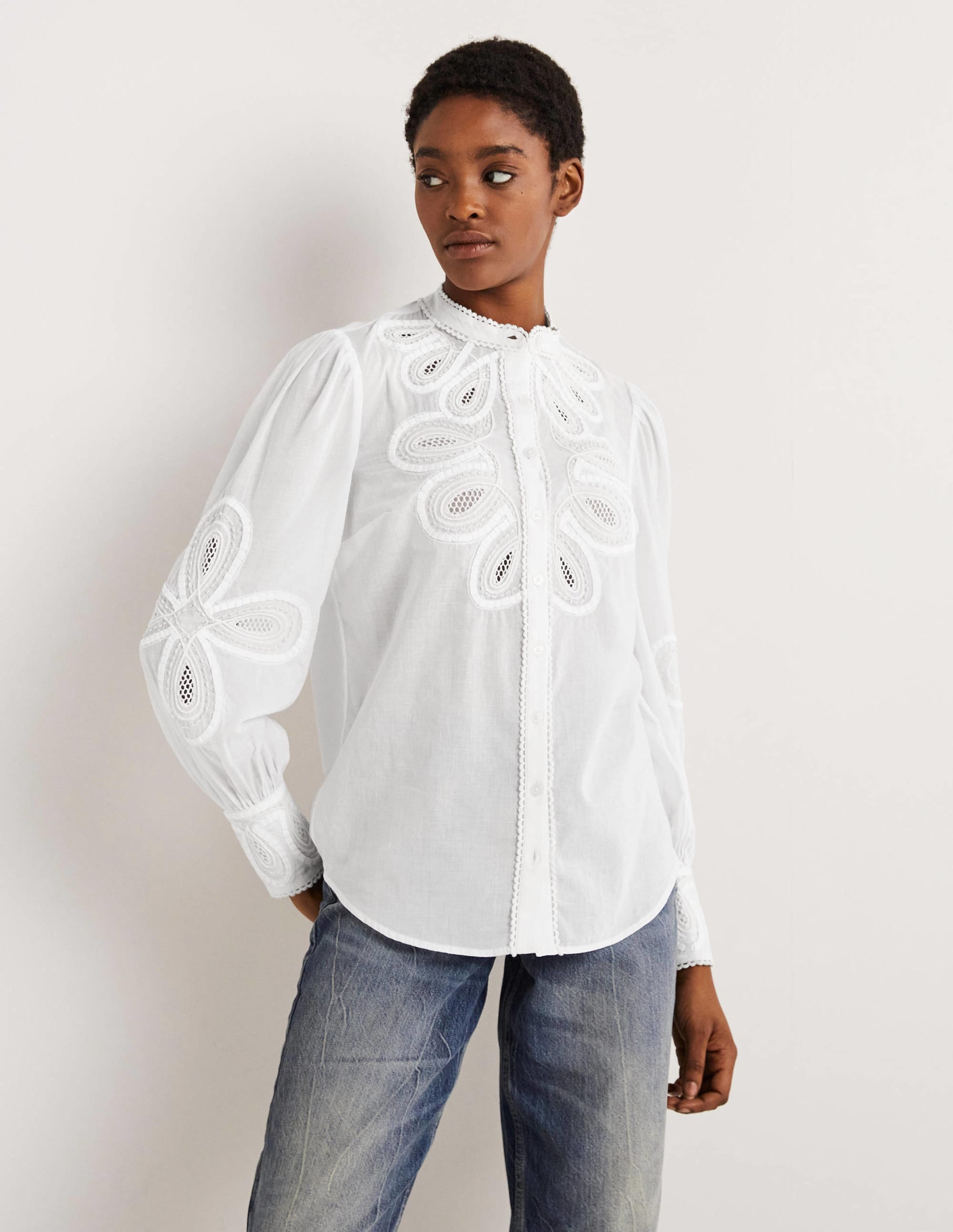 Embroidered Shirt-White - Image 4