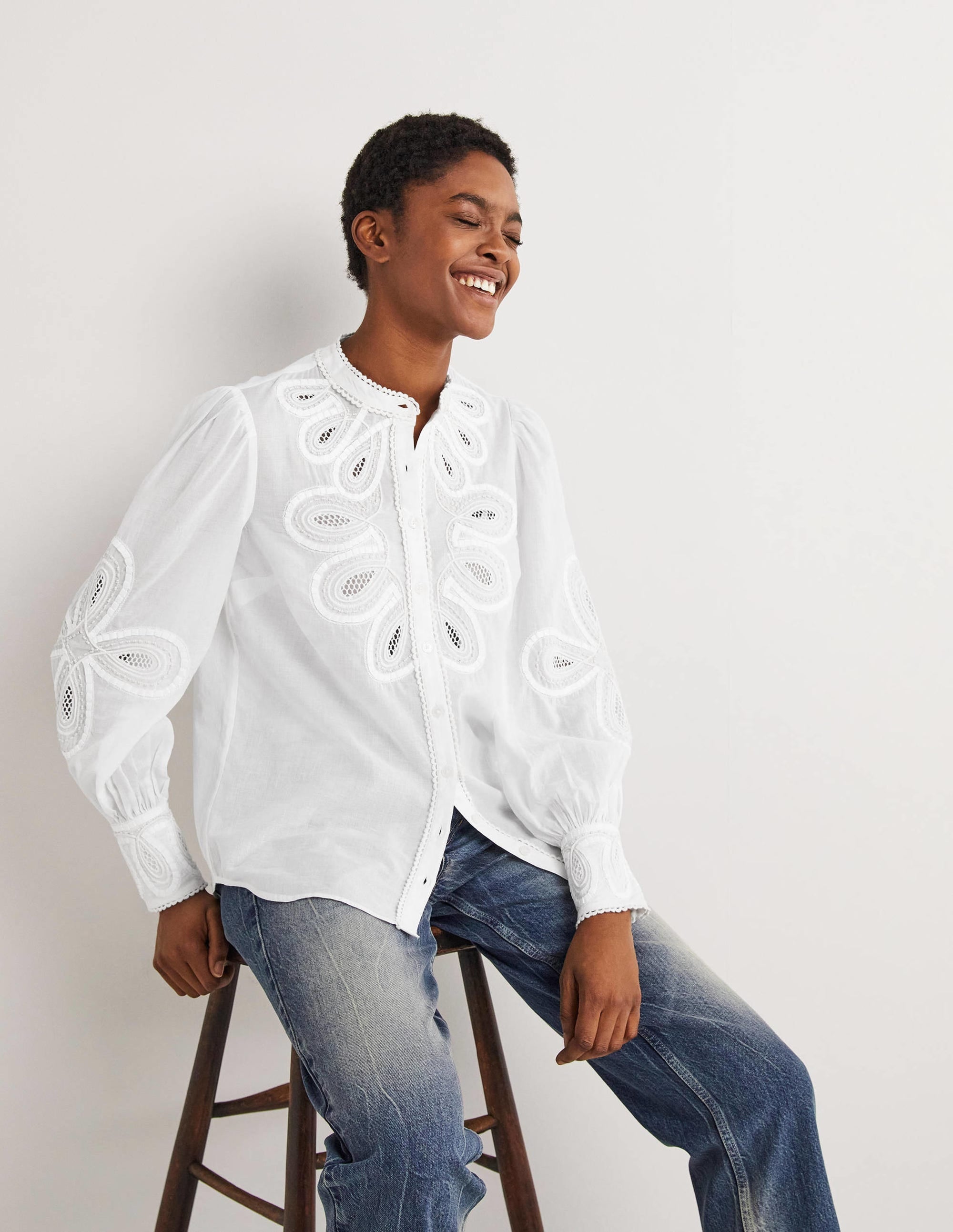 Embroidered Shirt-White - Image 5