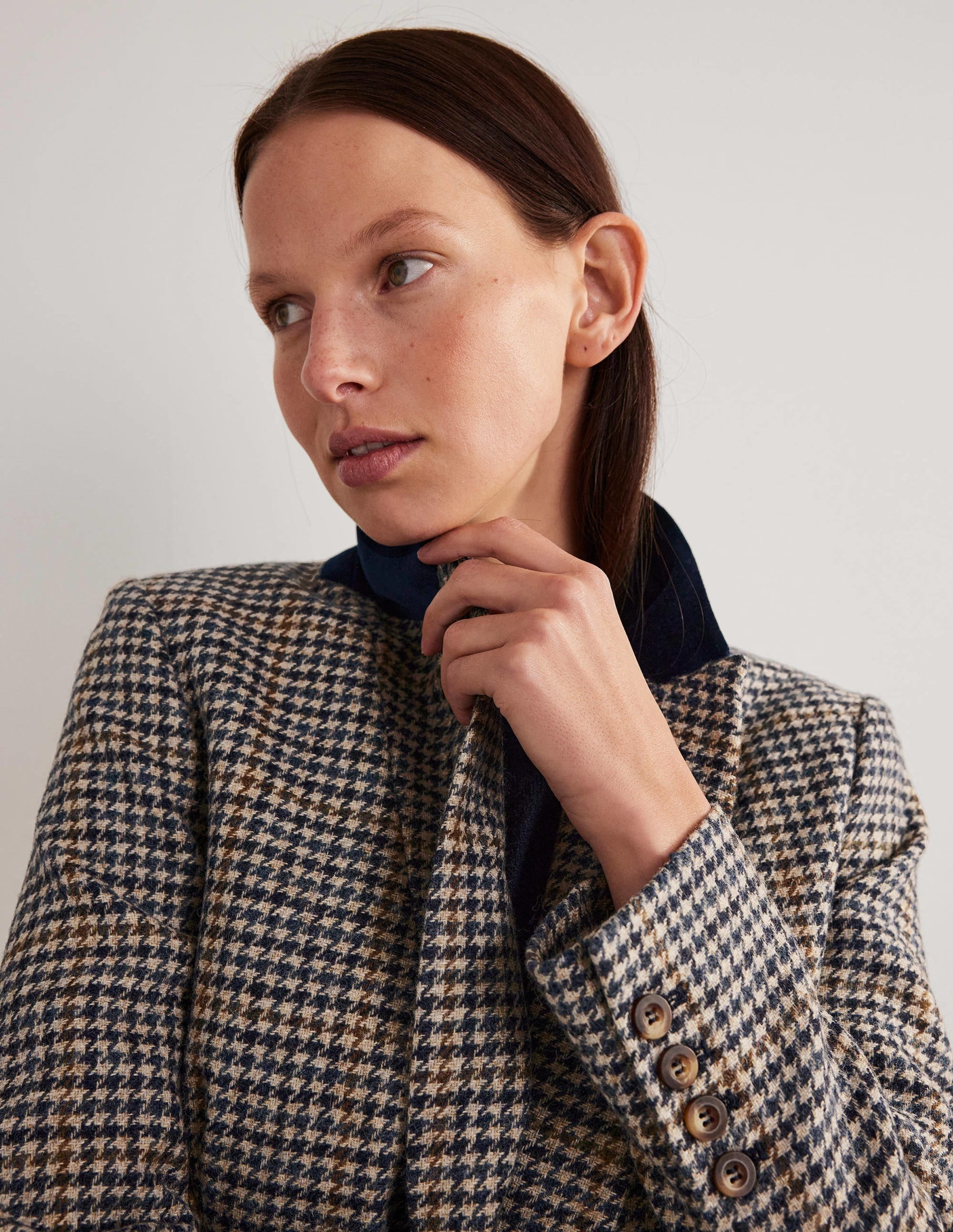70s Tailored Blazer-Tweed with Velvet - Image 2