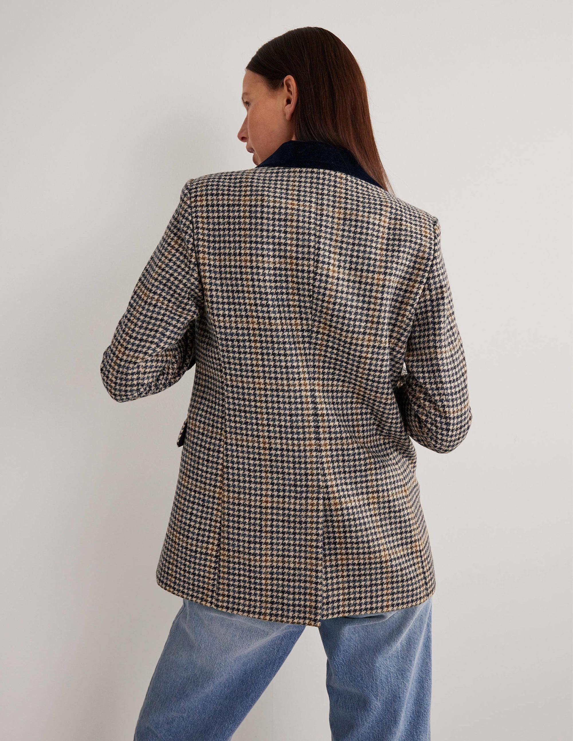 70s Tailored Blazer-Tweed with Velvet - Image 3