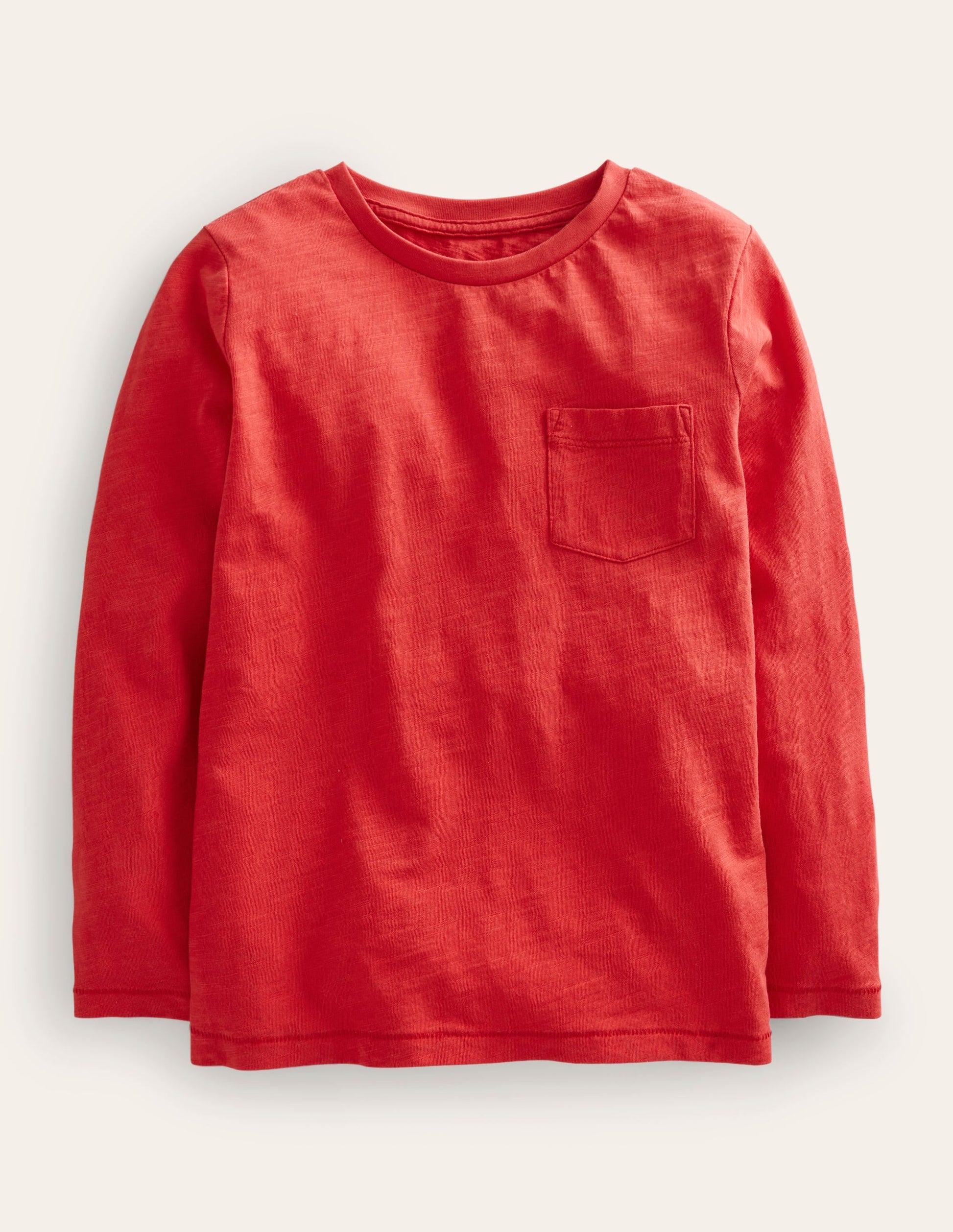 Long-sleeved Washed T-shirt-Rockabilly Red-1
