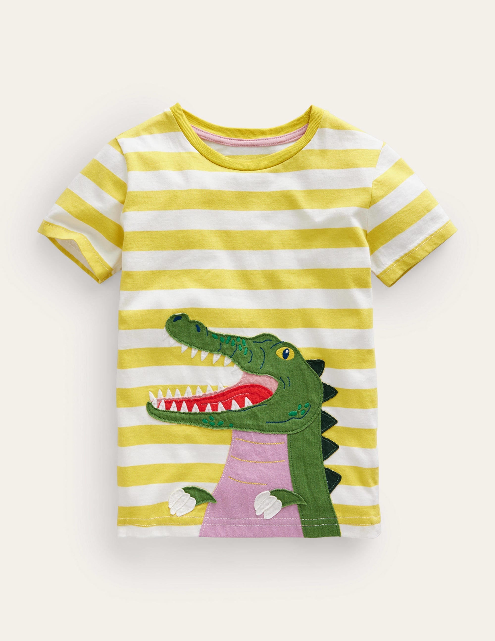 Front & Back Appliqué T-shirt-Green Crocodile - Image 1