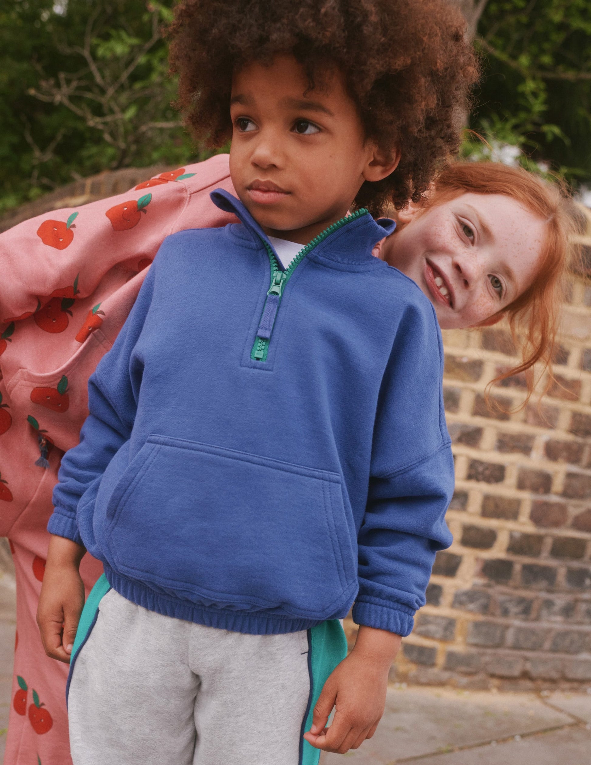 Colourblock Half Zip Sweat-Navy-4