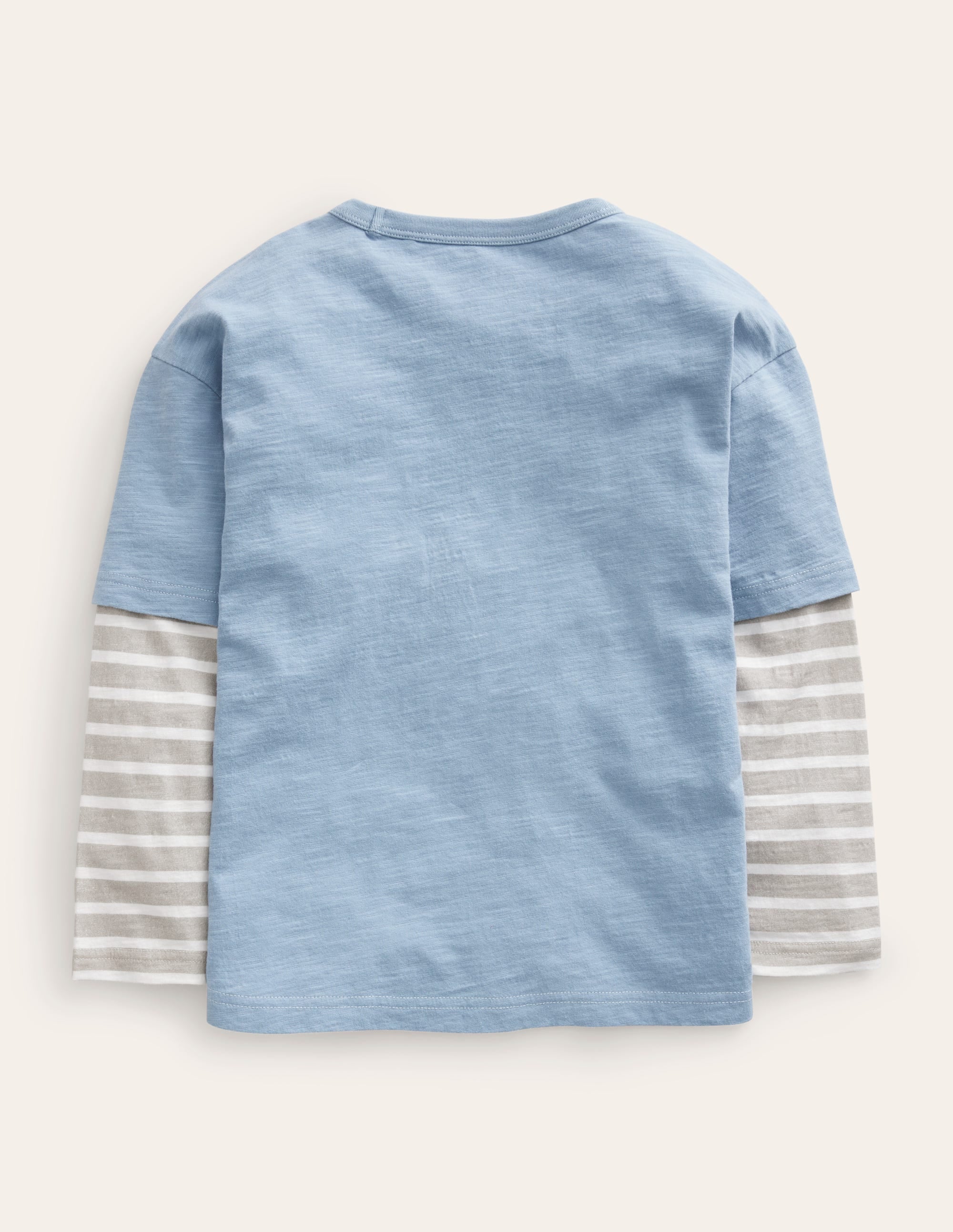 Layered Long-Sleeve T-Shirt-Pebble Blue - Image 2