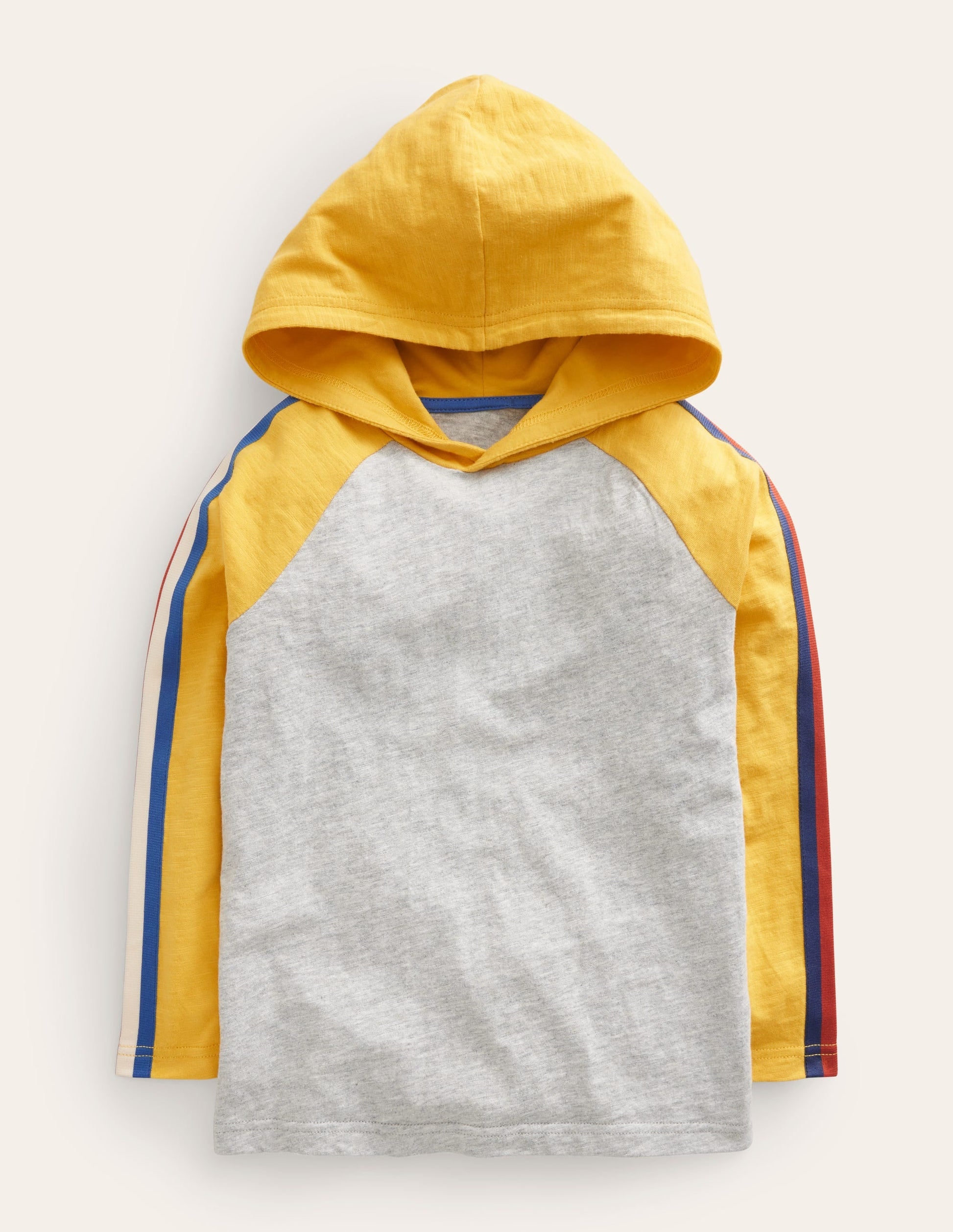 Hooded Raglan T-shirt-Grey Marl/Honeycomb Yellow-1