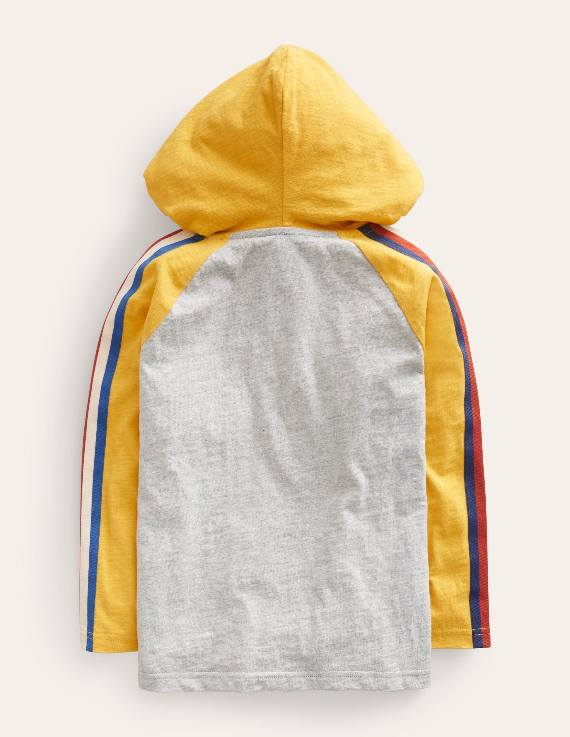 Hooded Raglan T-shirt-Grey Marl/Honeycomb Yellow-2