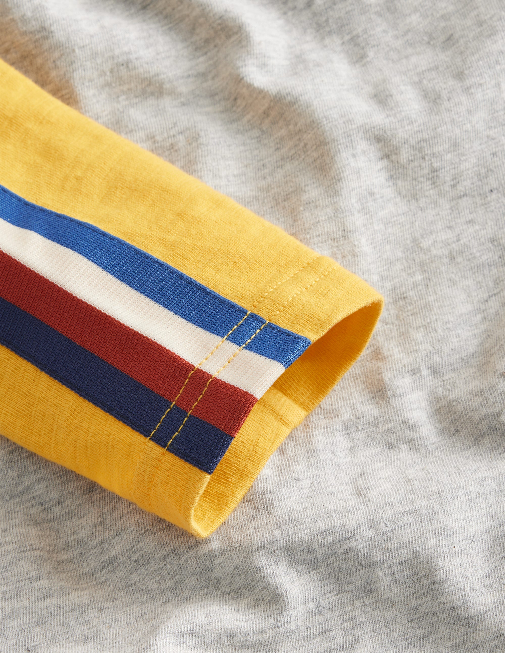 Hooded Raglan T-shirt-Grey Marl/Honeycomb Yellow - Image 3
