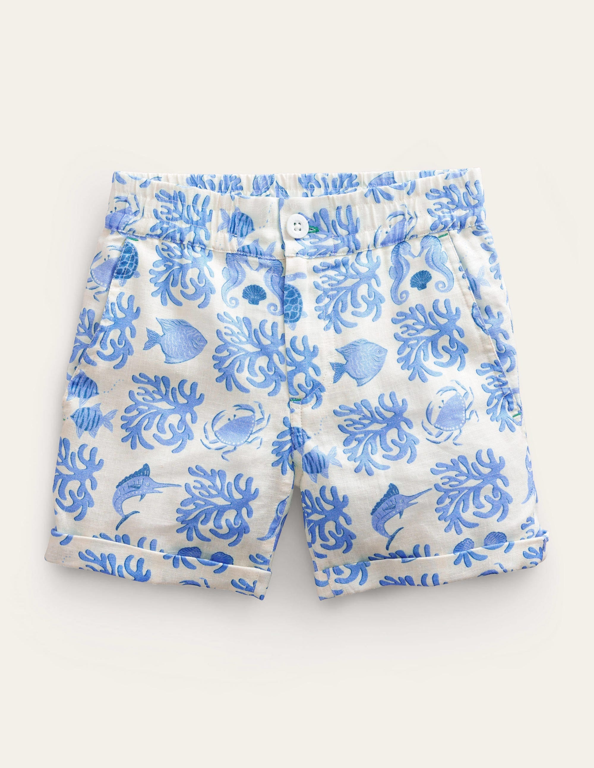 Smart Roll-Up Shorts-Provence Lagoon - Image 1