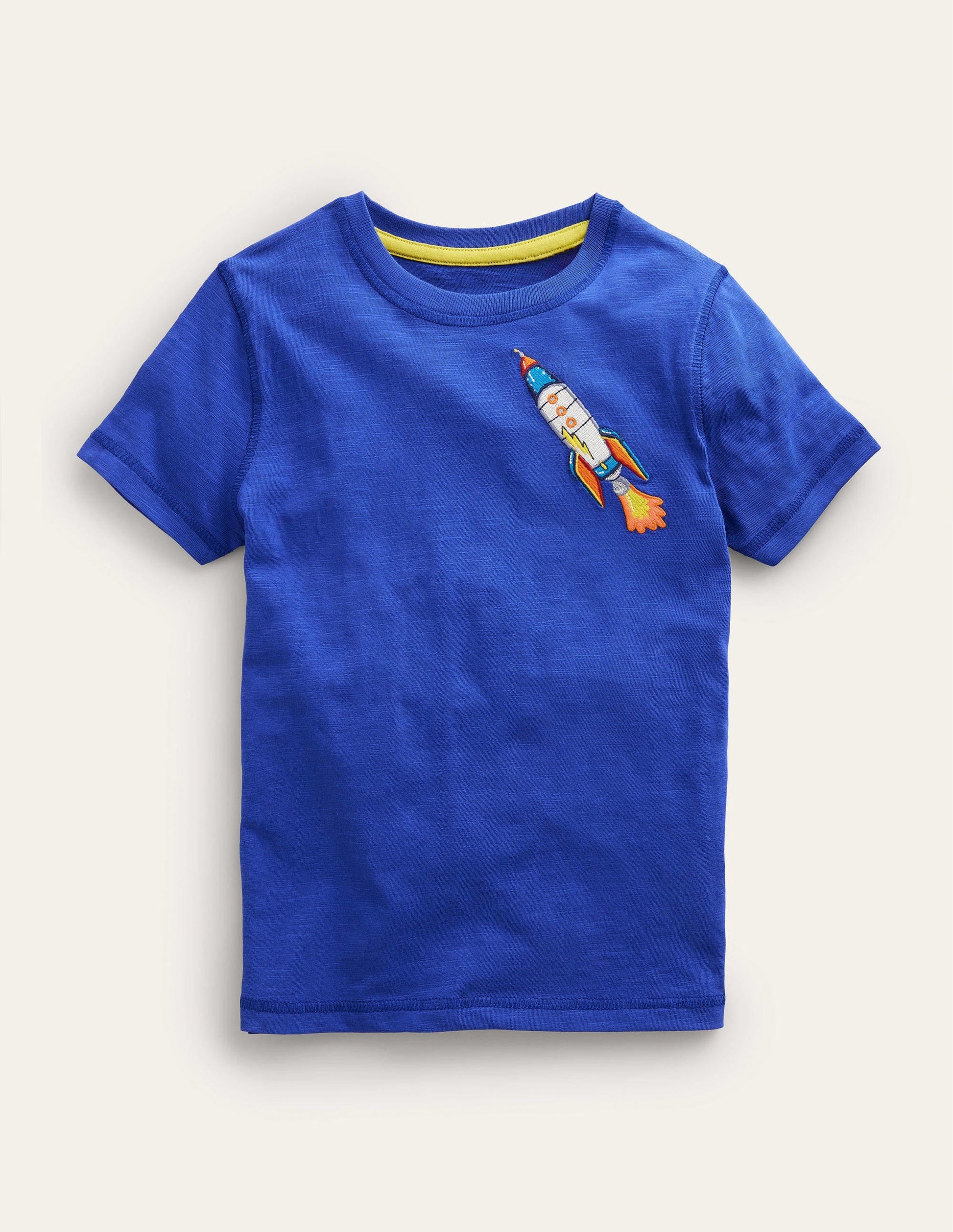 Washed Superstitch T-shirt-Bluing Blue Rocket-1